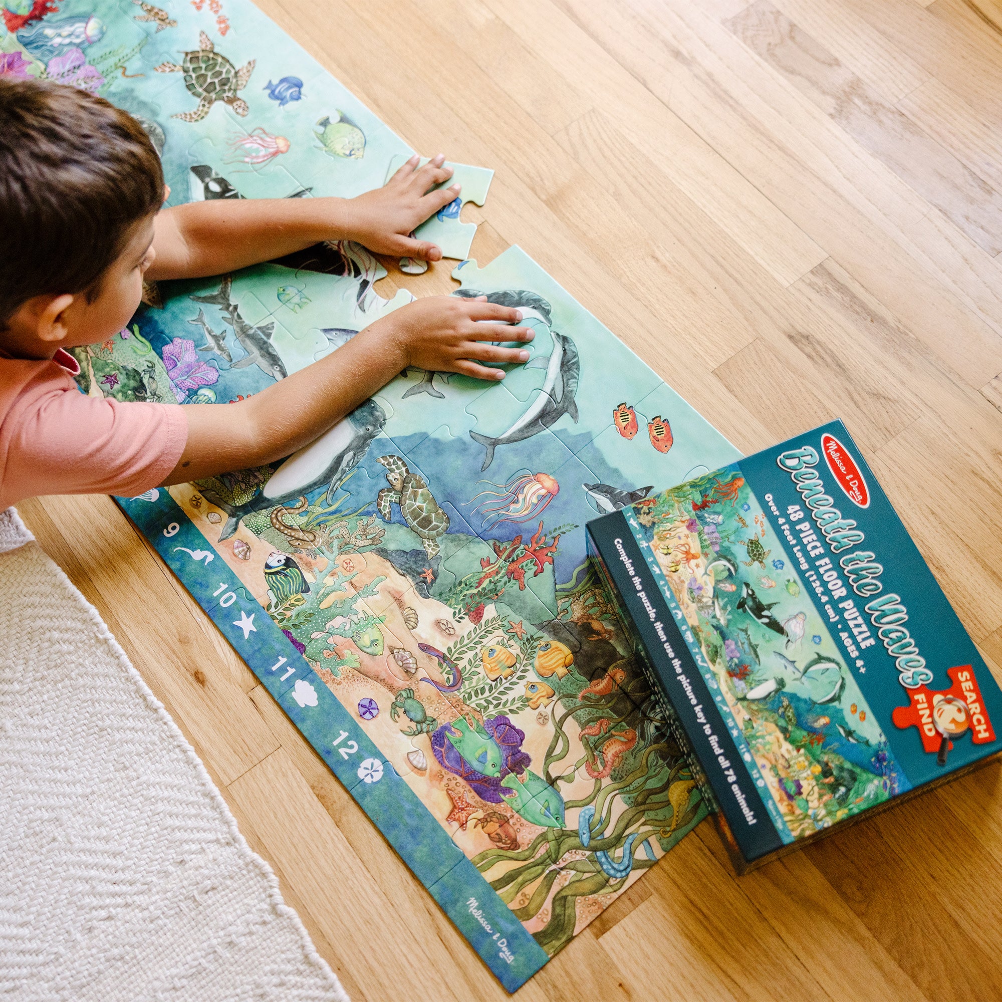 48-Piece Search & Find Beneath the Waves Ocean Floor Puzzle - Fun Underwater Adventure Game for Kids & Family Game Night
