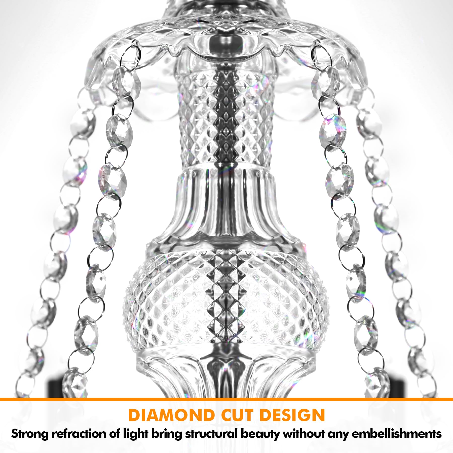 Modern Crystal Chandelier Ceiling Light Fixture - 10-Light E12 Base Pendant Lamp for Living Room, Dining Room, Bedroom, Hallway | Elegant Lighting for Home, Hotel, Restaurant & Bar Decor