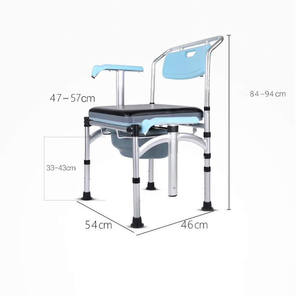 3 in 1 Bariatric Commode Chair with Adjustable Handles - Folding Shower Bench & Toilet Seat for Seniors & Disabled - Splash Guard, Bucket & Lid - Space Saving Design for Bathroom Safety & Elderly Care