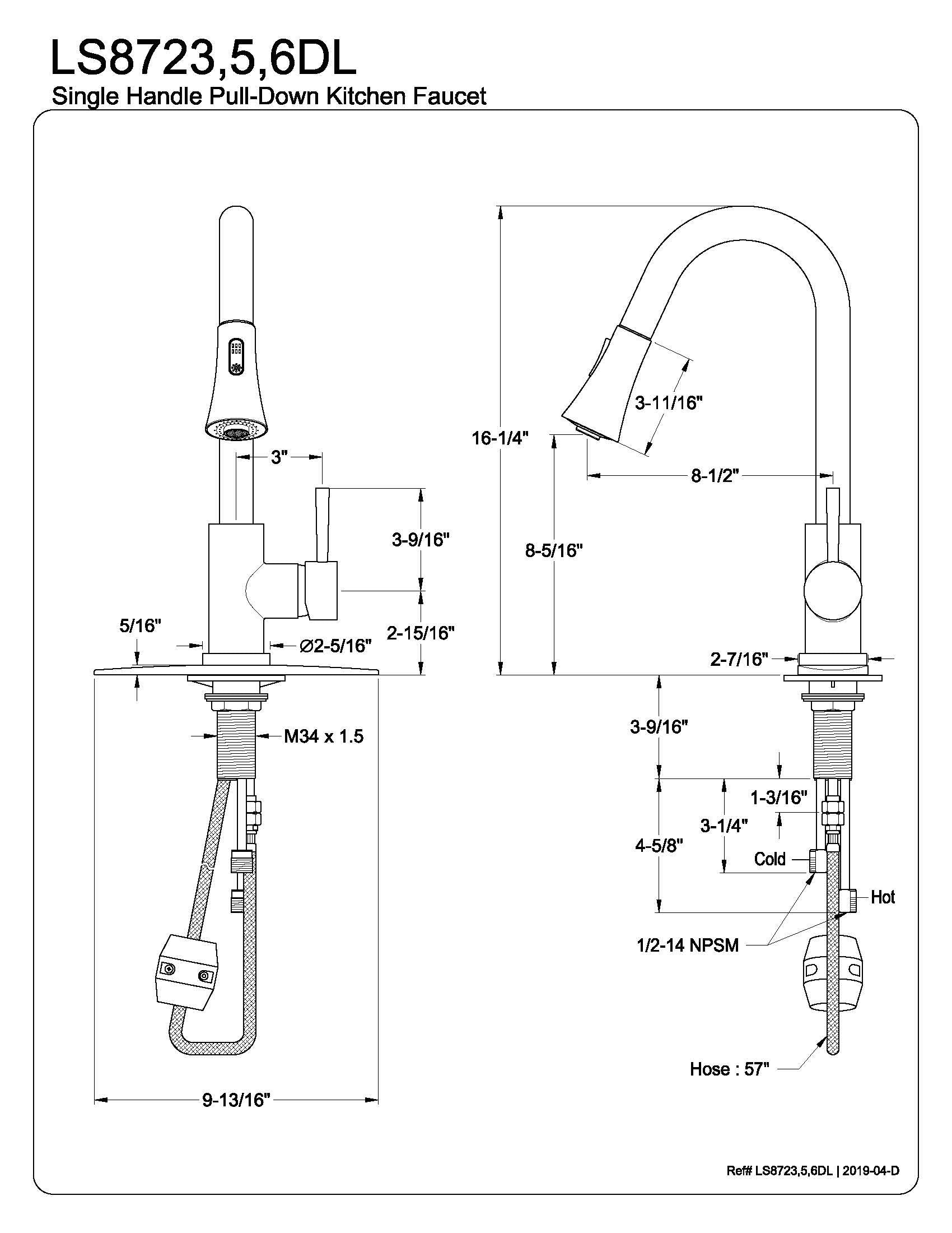 **Concord Single Handle Pull Down Kitchen Faucet - Modern Stainless Steel Sink Faucet with High Arc Spout & Sprayer for Easy Dishwashing & Cooking**    *(Use Cases: Perfect for home kitchens, restaurants, and RVs – ideal for washing dishes, filling pots, and food prep.)*
