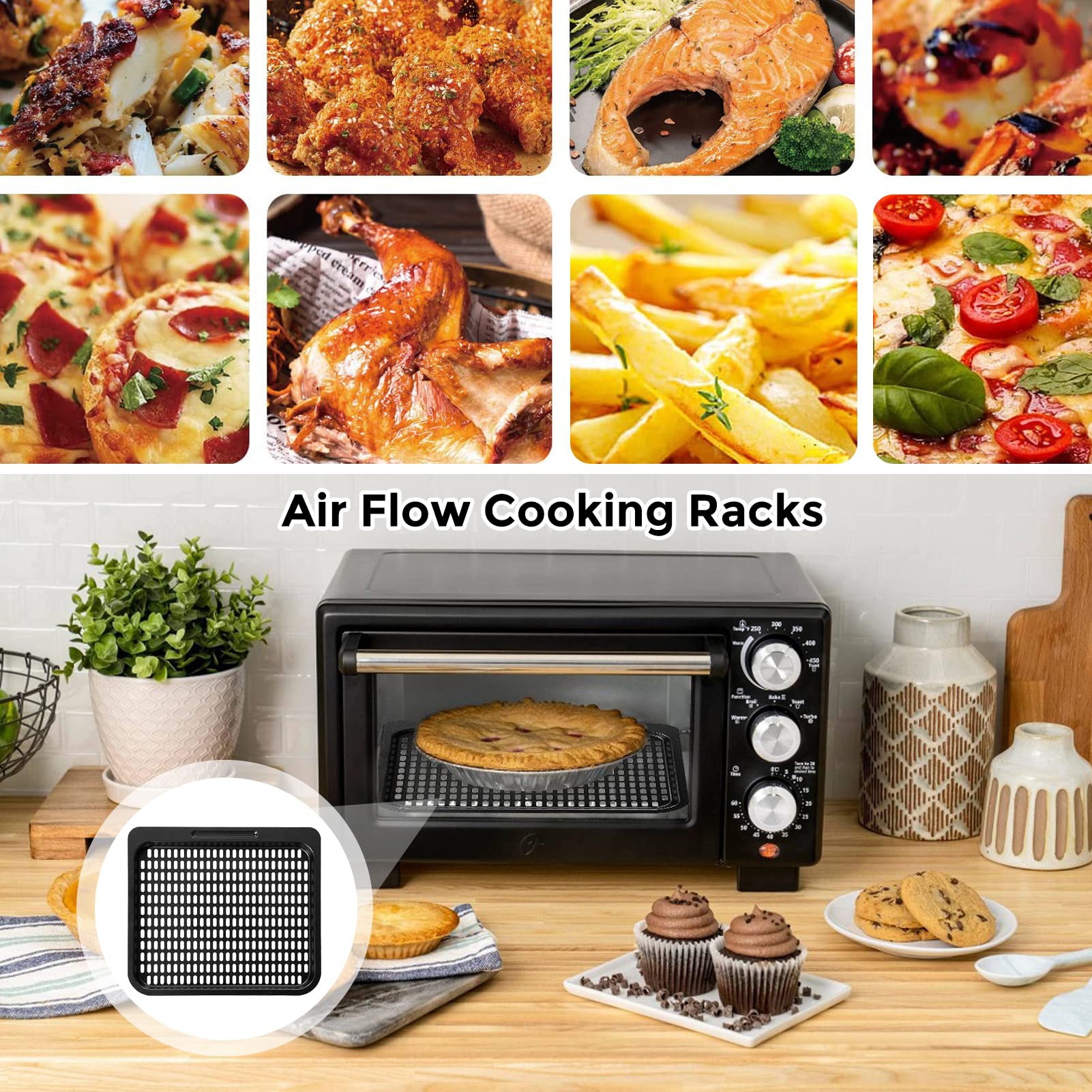 10 QT Air Fryer Cooking Tray Replacement - Stainless Steel Mesh Rack for Instant Vortex, Innsky, Chefman & Most Air Fryer Ovens | Dishwasher Safe Accessories | Perfect for Roasting, Baking & Reheating Meals