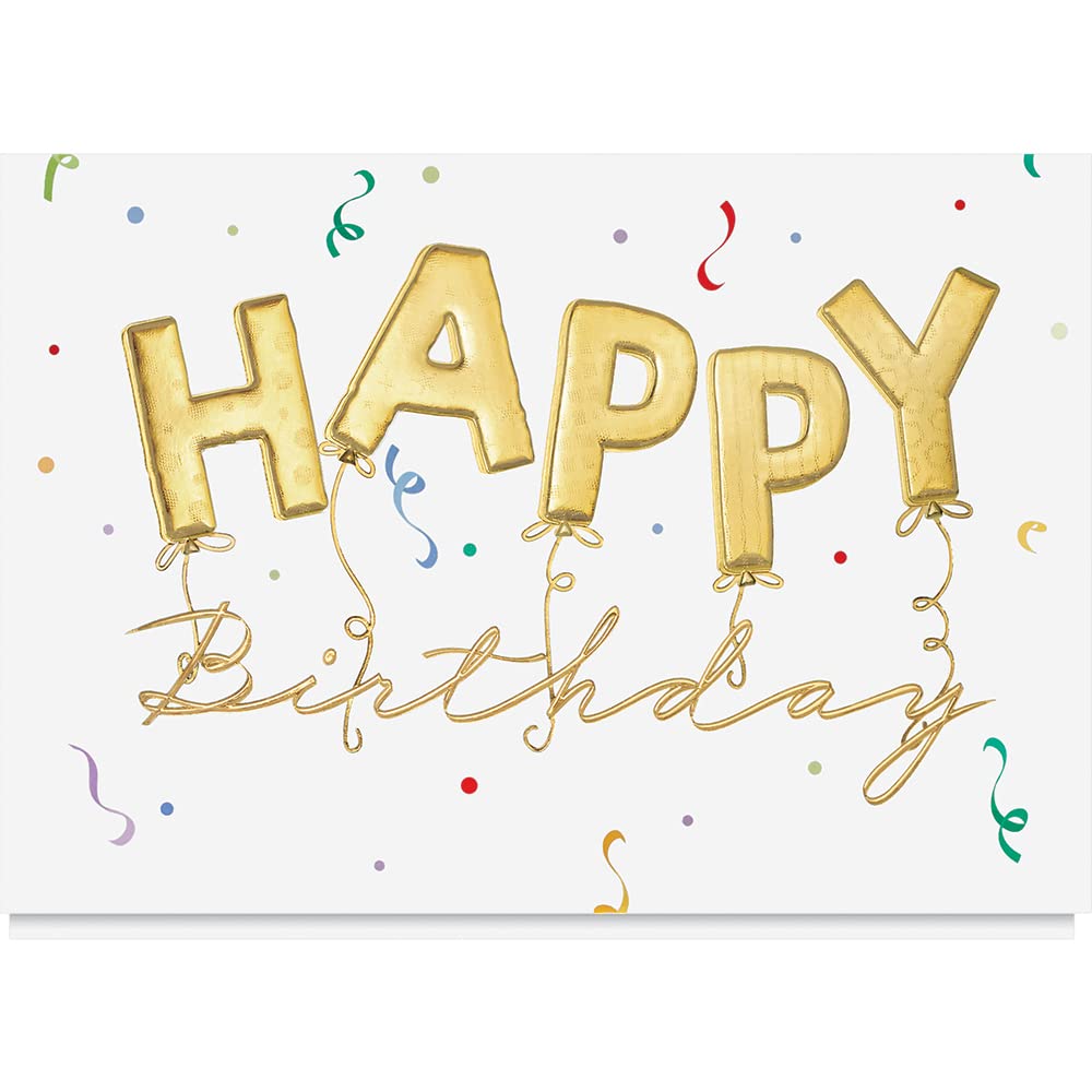 25 Personalized Birthday Cards with Foil-Lined Envelopes - Playful Balloon Design for Business & Personal Use - Perfect for Office Celebrations, Family Parties & Special Occasions