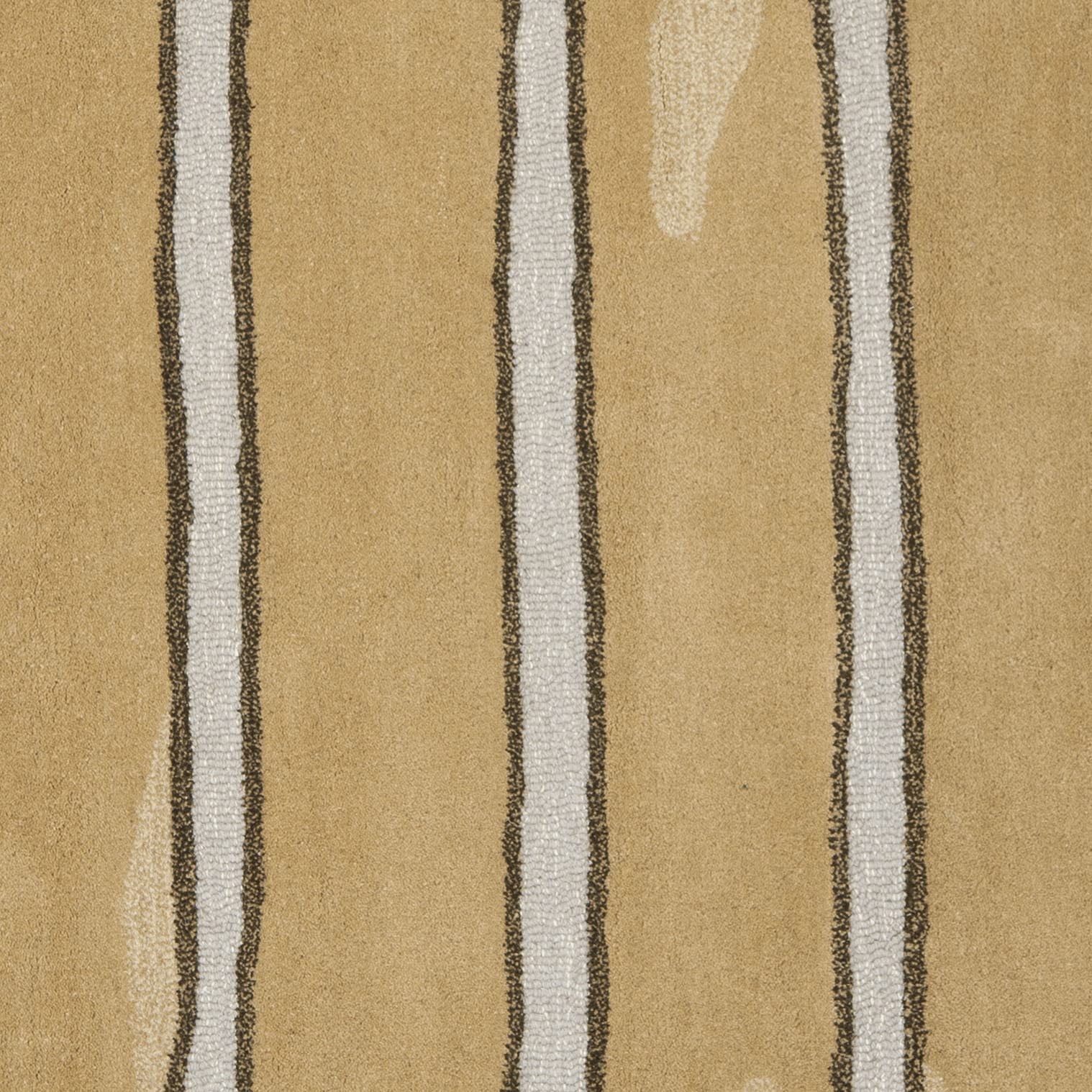 MARTHA STEWART x SAFAVIEH 6-Foot Round Toffee Gold Area Rug MSR3617B - Handmade Wool & Viscose Chalk Stripe Design for Living Room, Bedroom or Office Decor