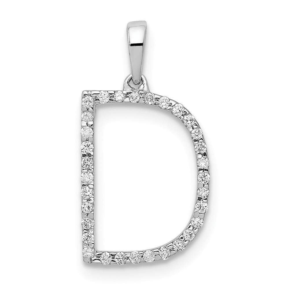 14K White Gold Diamond Letter Name Monogram Initial Pendant Necklace - Personalized Jewelry Gift for Women, Mom, Wife - Choose Initials A-Z - Perfect for Birthdays, Anniversaries, Valentine's Day & Special Occasions