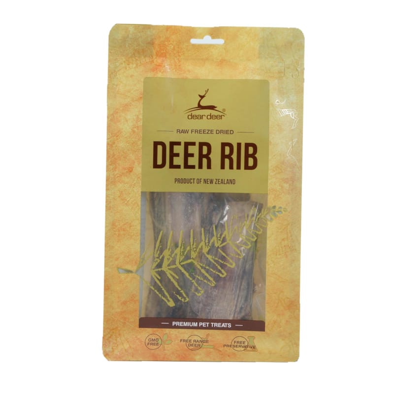 Freeze Dried Dear Deer Rib Dog & Cat Treats - 100g Natural Protein Snacks for Pets - Perfect for Training Rewards & Dental Health Care