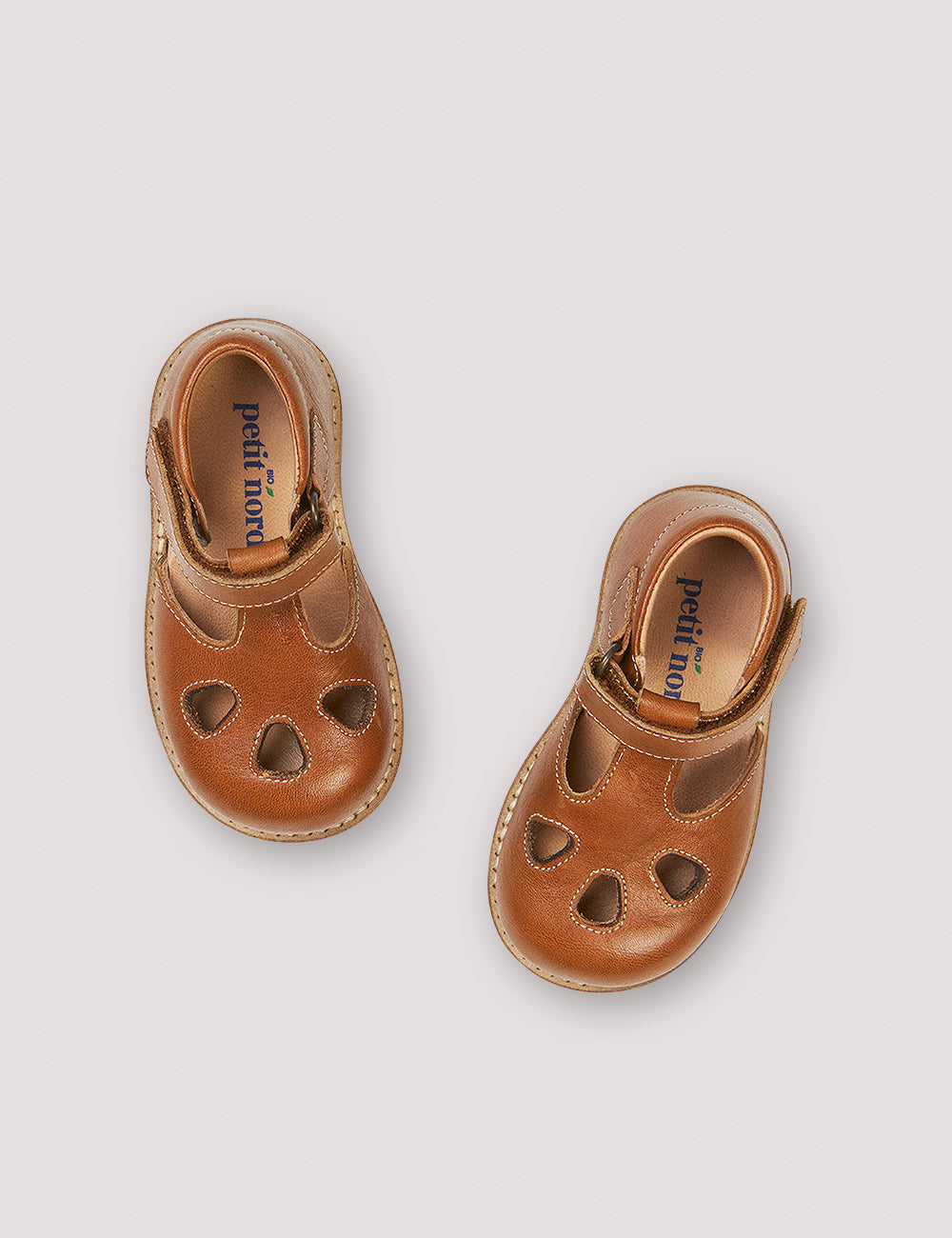 Petit Nord Cognac Cutout Baby Sandals - Soft Leather First Walkers for Infants & Toddlers - Perfect for Summer Outfits, Beach Trips & Special Occasions
