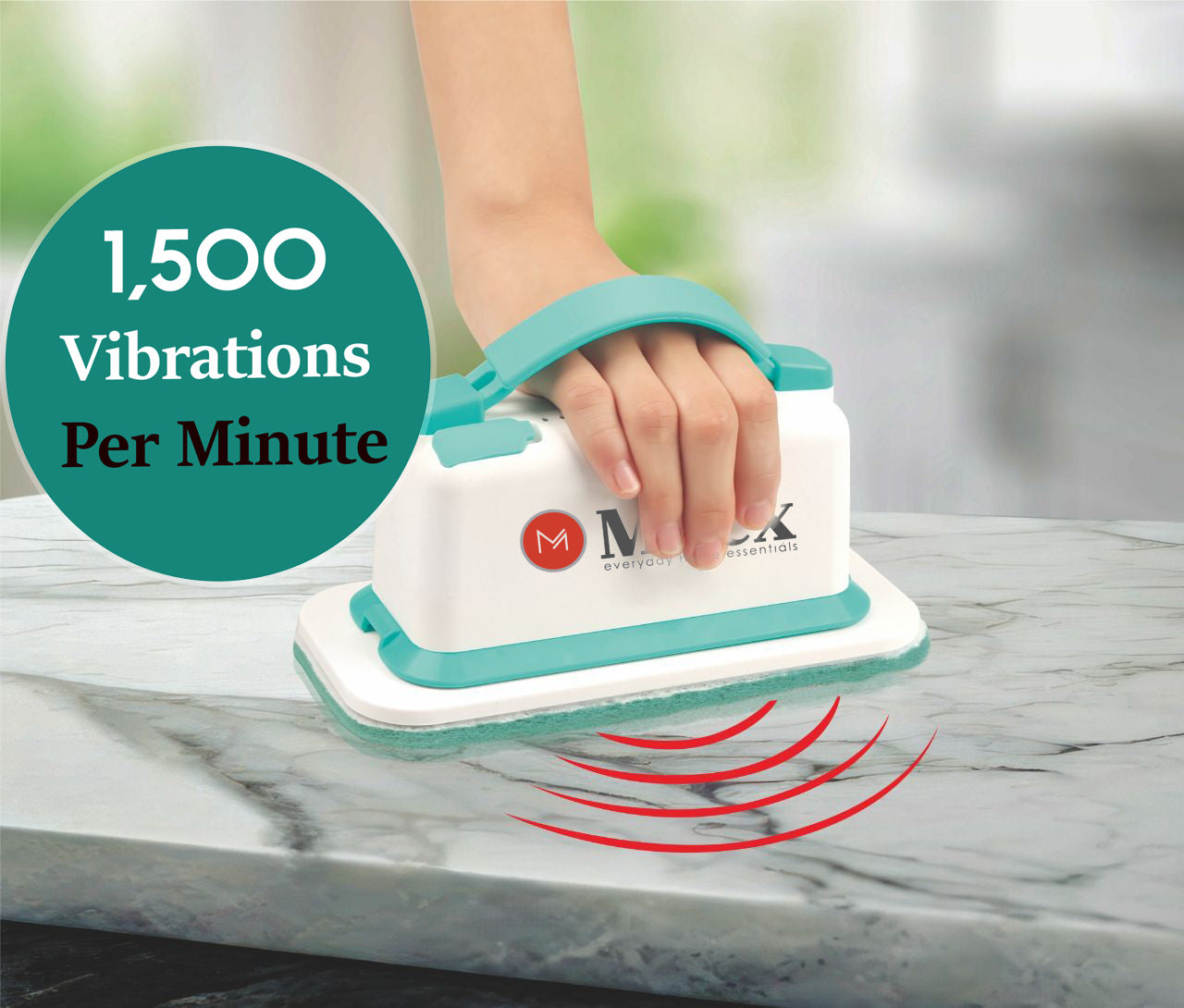Milex Cordless Electric Scrubber - Powerful Vibration Cleaning Brush for Stubborn Dirt & Grime - Perfect for Bathroom Tiles, Kitchen Sinks & Outdoor Cleaning