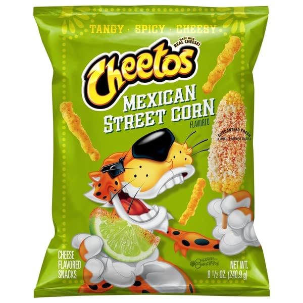 Frito Lay Cheetos Mexican Street Corn Cheese Flavored Snacks - 8.5oz (6 Pack) | Crunchy Corn Chips with Bold Mexican Street Food Flavor | Perfect for Parties, Movie Nights & Snacking
