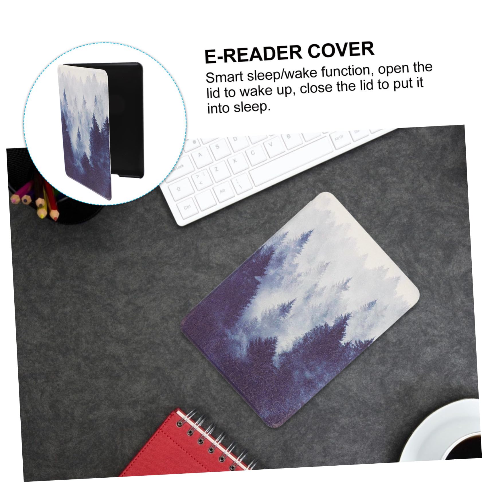 Angoily 2 Pack PU Leather Protective Case for Kindle E-Readers - Slim Fit Cover with Stylish Pattern, Anti-Slip & Scratch Resistant - Perfect for Reading at Home, Travel or Commuting