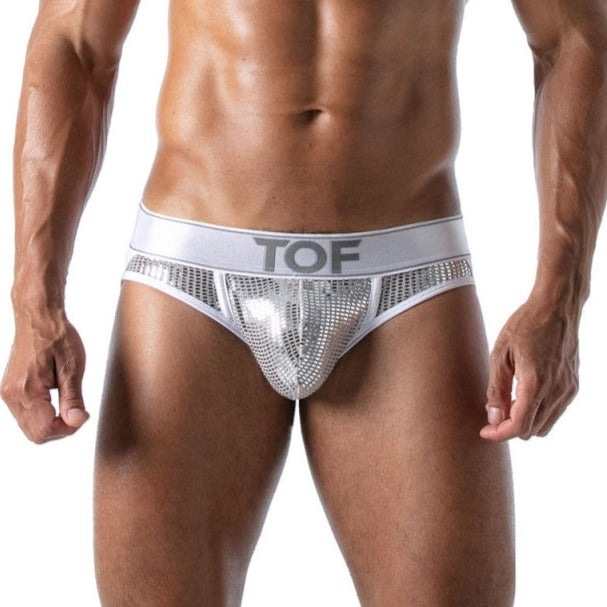 TOF Star Men's Jock Brief Underwear in Silver - Comfortable & Supportive for Sports, Workouts & Everyday Wear