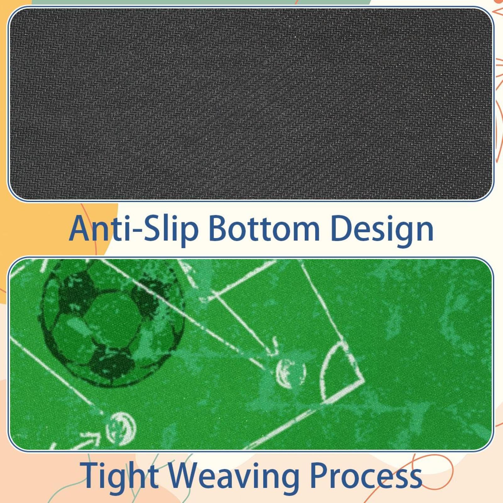Soccer Football Design Mouse Pad - Washable Non-Slip Rubber Base Gaming Mouse Mat for PC, Laptop & Office Desk - Perfect for Gamers, Programmers & Office Workers