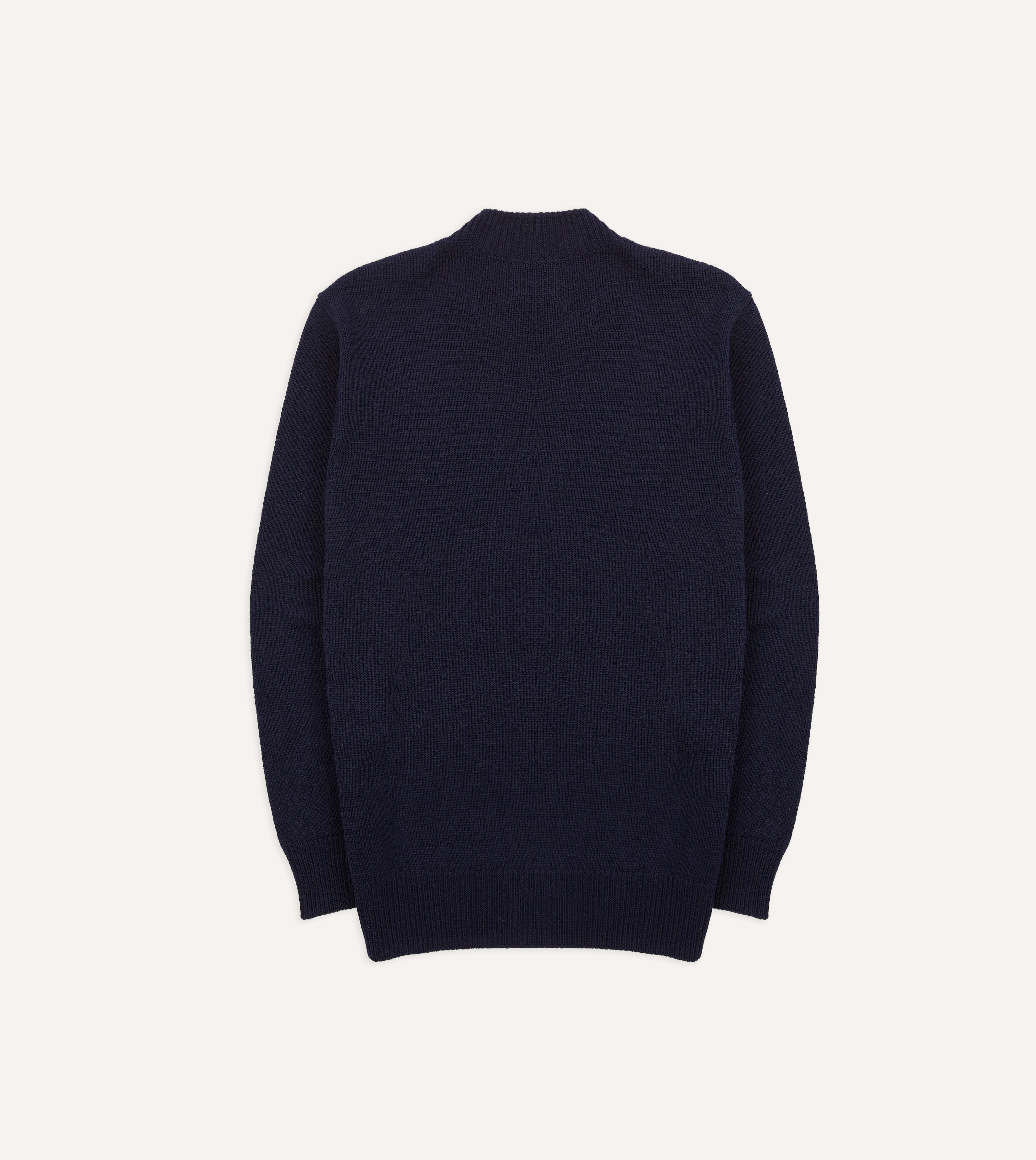 Navy Blue Cotton Mock Neck Sweater for Women - Soft & Comfortable Pullover for Casual Wear, Office, and Fall Outfits
