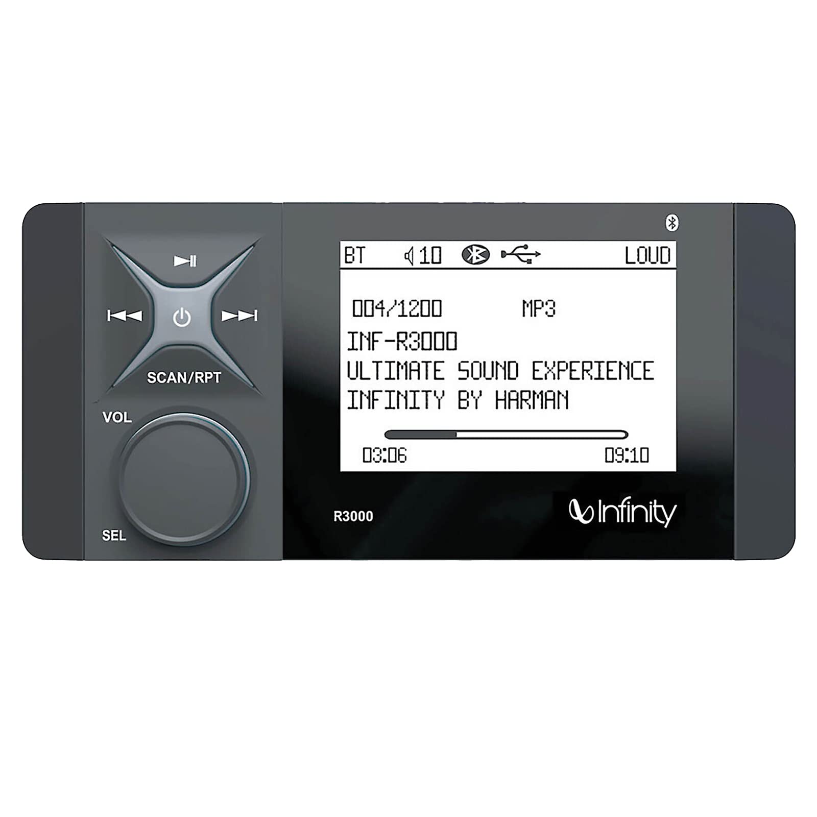 Infinity R3000 Wake Marine AM/FM Stereo Bluetooth USB Receiver with 6.5