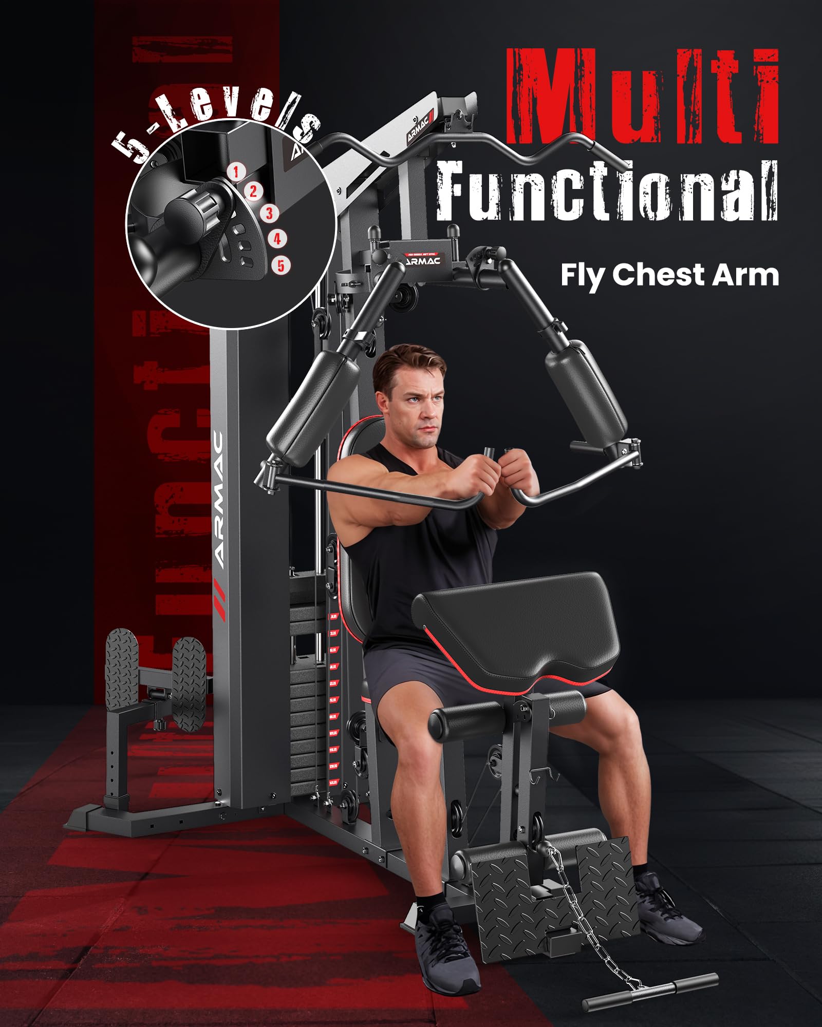 Multifunctional Home Gym Equipment - 150LBS Weight Stack Machine with Pulley System for Leg Press & Full Body Workout | Perfect for Home Fitness, Strength Training & Muscle Building