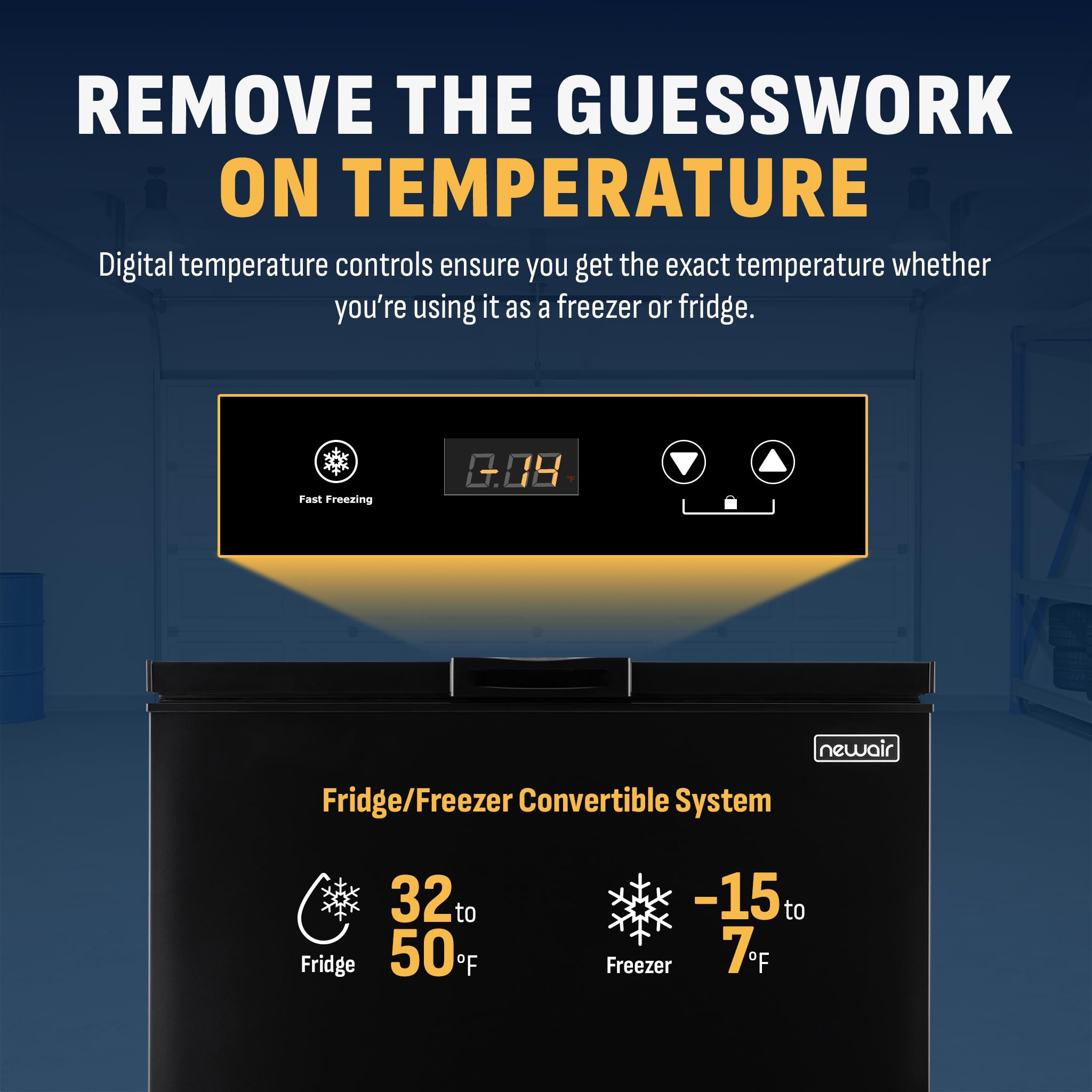 Newair 6.7 Cu. Ft. Energy Efficient Chest Freezer with Removable Storage Basket - Ultra Quiet Deep Freezer with Digital Temperature Control, Top Open Door Alarm & Fast Freeze Mode - Compact Freezer for Garage, Basement, or Home Storage - Matte Black Finish - Perfect for Bulk Food Storage, Meal Prep & Emergency Preparedness