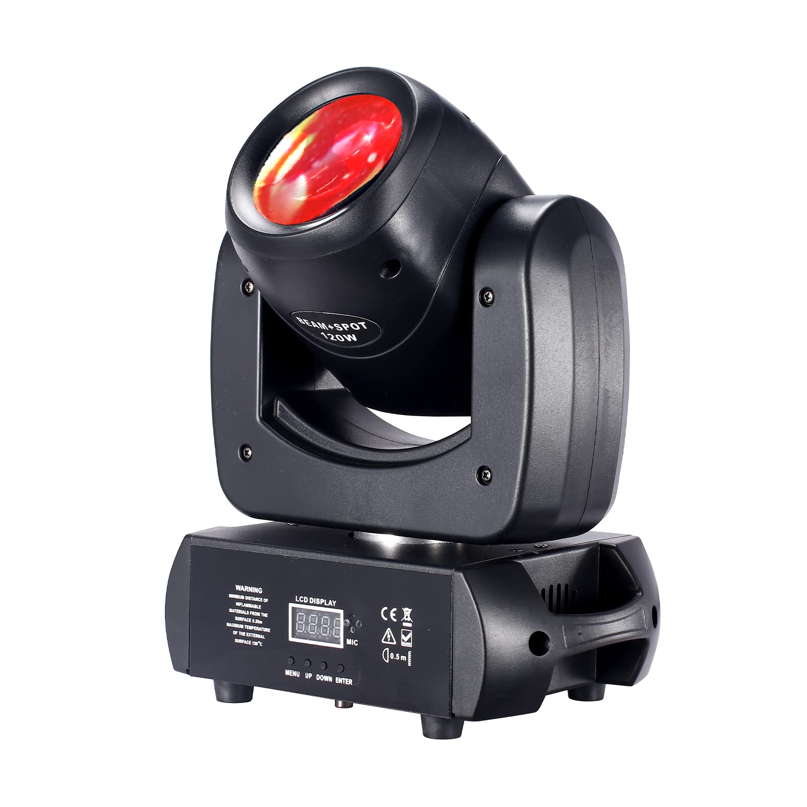 120W LED Moving Head Light with Roto Prism, 8 GOBOs & 8 Colors, DMX 512 Control, 12CH Sound-Active Mode - Perfect for Disco Parties, Stage Shows, and Nightclub Lighting