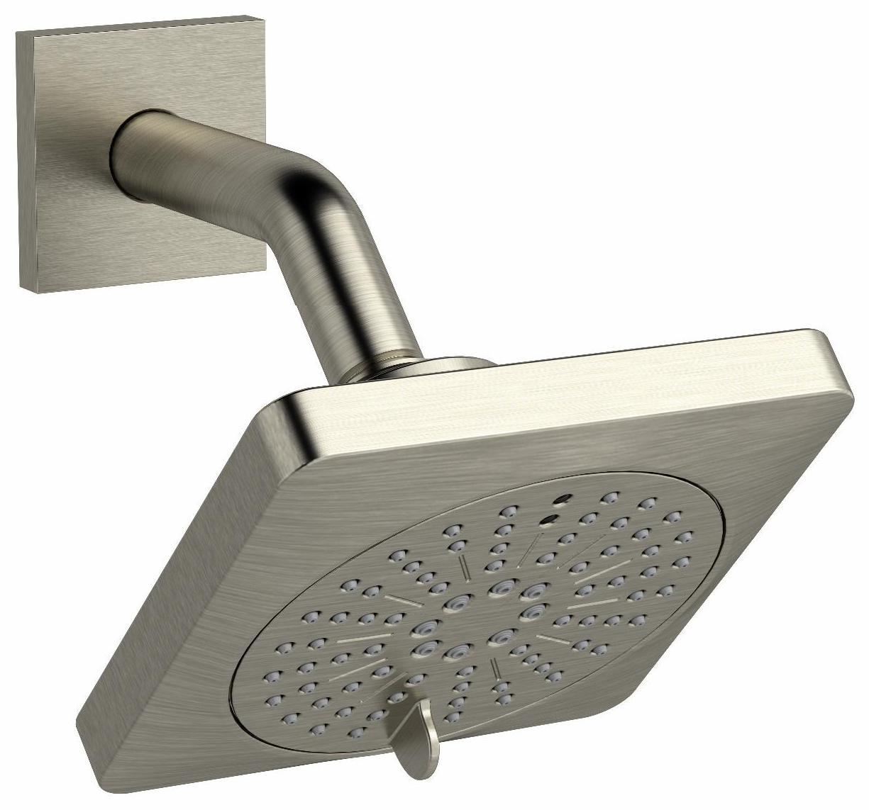 5-Function Square Showerhead with Adjustable Arm - Brushed Nickel Finish 343BN by RIOBEL | Modern Bathroom Upgrade for Spa-Like Experience