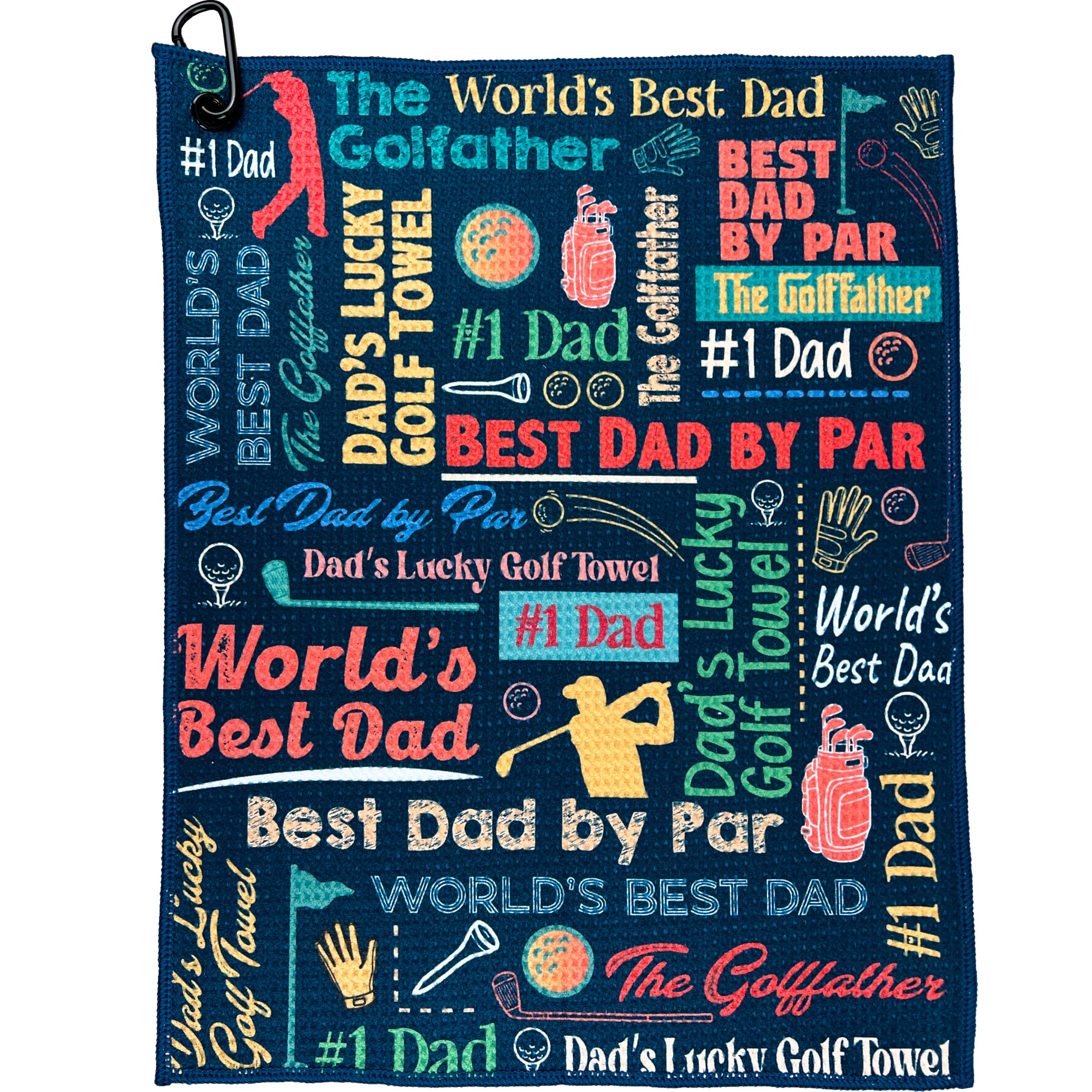Best Dad by Par Golf Towel - Premium Golf Accessories for Men | Funny Printed Golf Gift for Father's Day | Perfect for Golf Courses & Sports Events