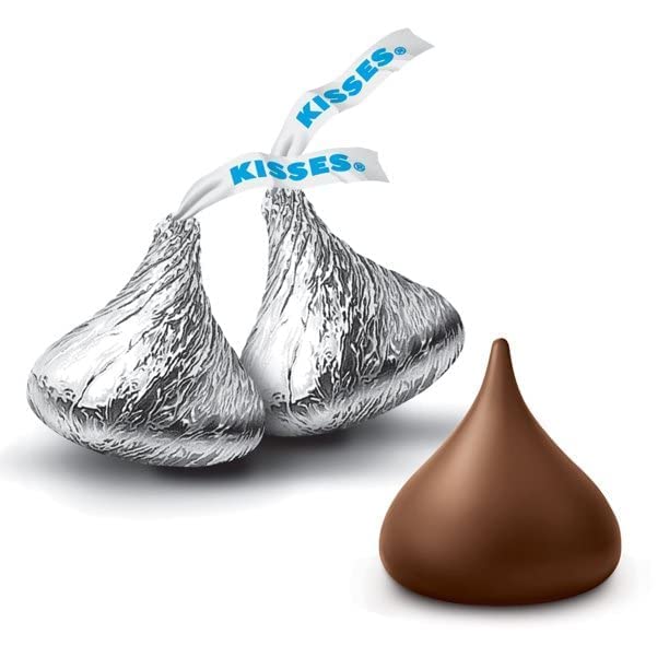 Hershey's Kisses Milk Chocolate Candy in Silver Foil - 1 Pound Bulk Bag for Baking, Parties & Gift Giving