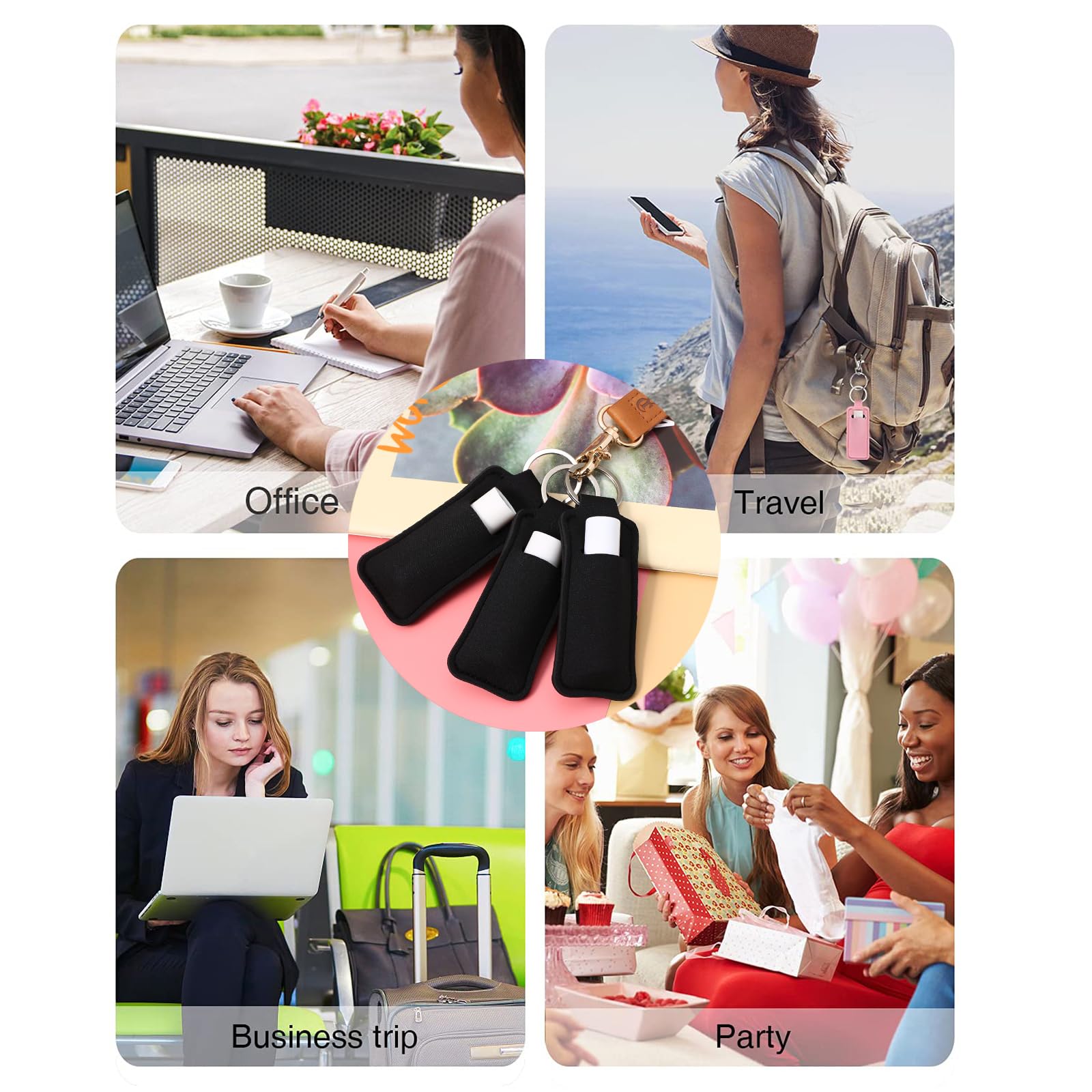 COOKOOKY Cute Lip Balm Keychain Holder with Clip - Chapstick Holder for Keys, Purse, Backpack - Perfect for Travel, Gym, and Everyday Use