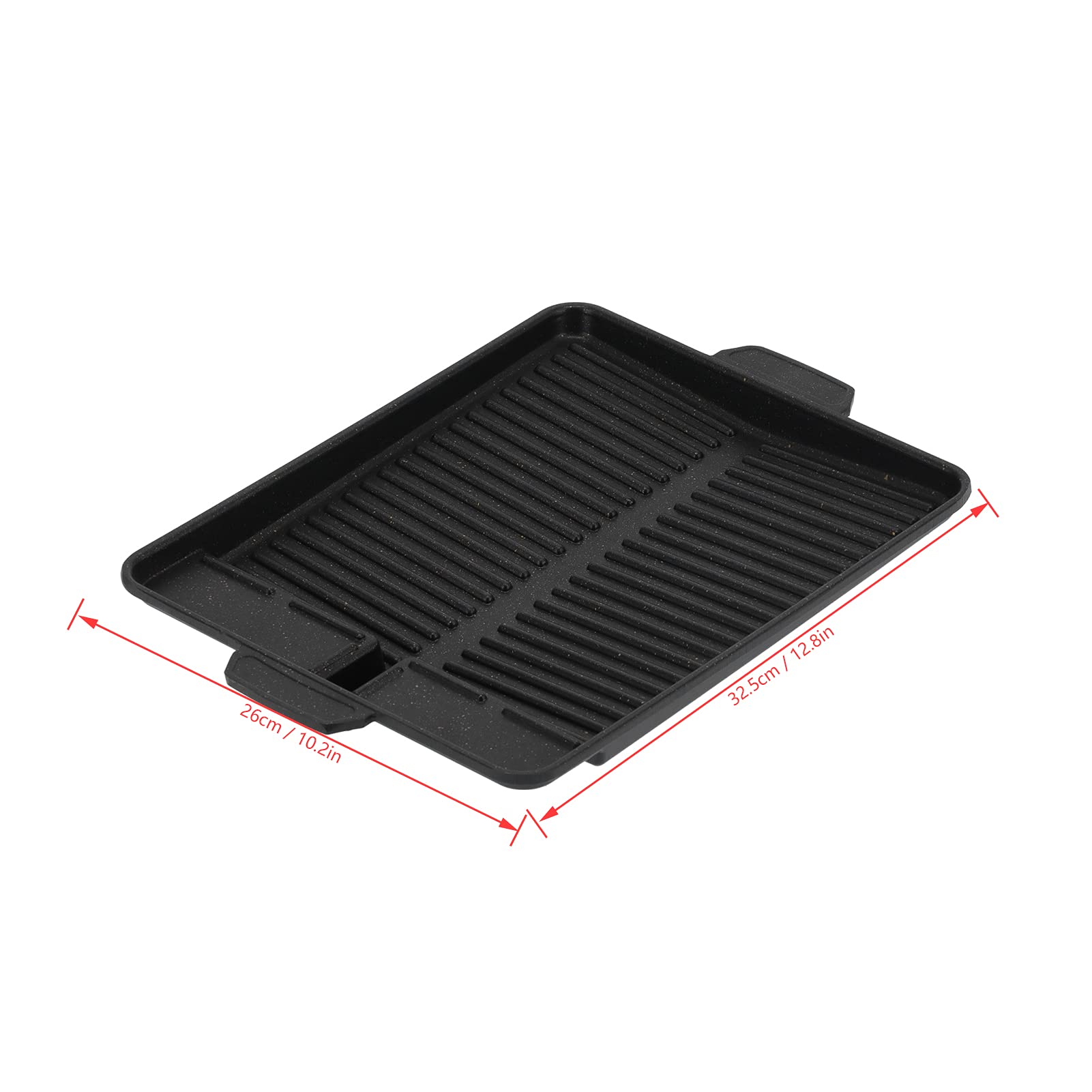 Premium Korean BBQ Grill Pan - Nonstick Rectangular Striped Teppanyaki Griddle for Indoor & Outdoor Cooking - Perfect for Camping, Picnics, Backyard Parties & Home Kitchen Use