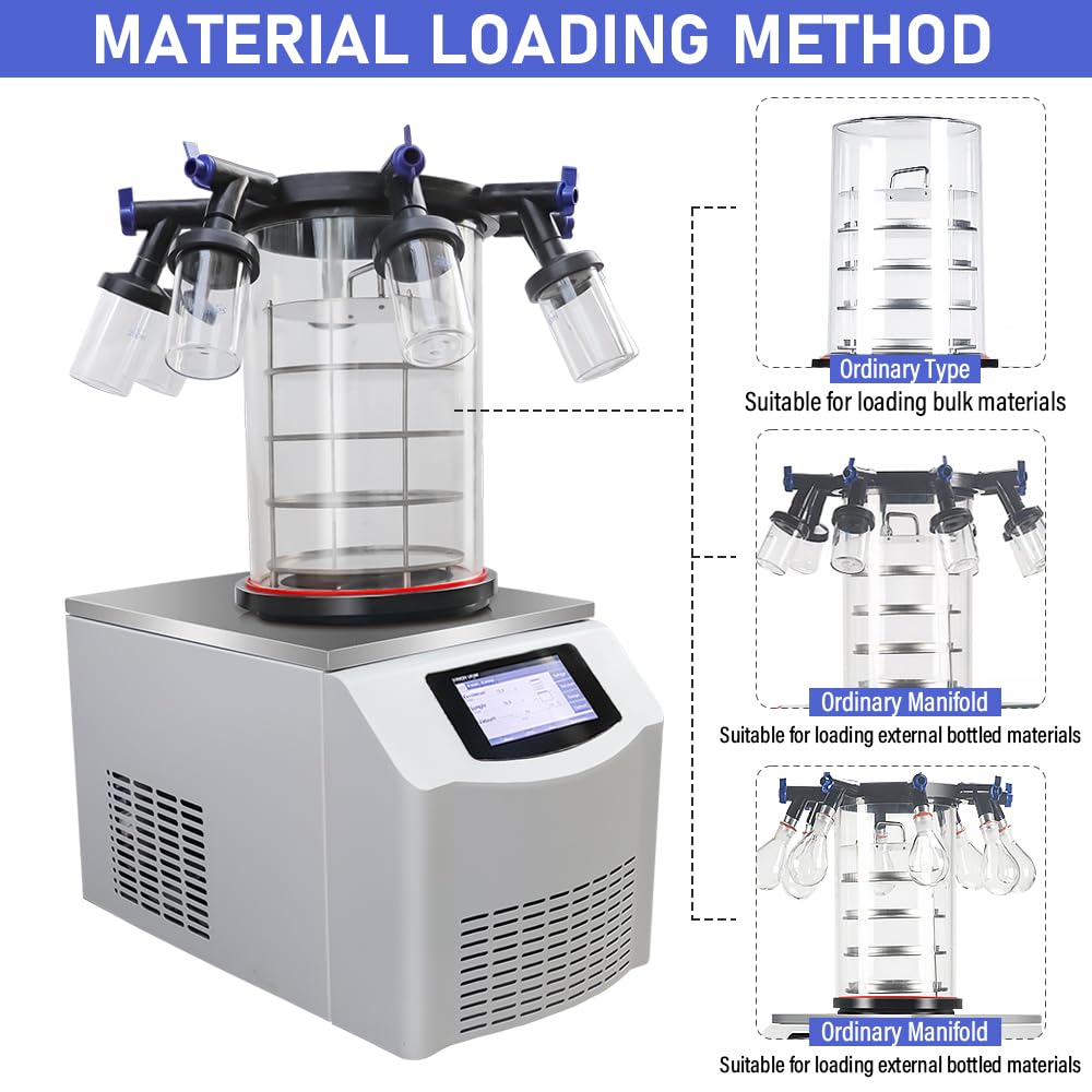 HNZXIB -60℃ Vacuum Freeze Dryer with Pre-Cooling Function | Laboratory Freeze Drying Equipment for Sublimation Drying | Perfect for Drying Fruits, Pharmaceuticals & Biological Samples | Ideal for Research Labs, Food Processing & Medical Applications
