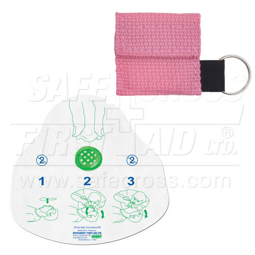 CPR Face Shield in Mini Pouch - Pink | Disposable Emergency Face Mask for First Aid, CPR Training & Medical Use | Ideal for First Responders, Nurses & Safety Kits
