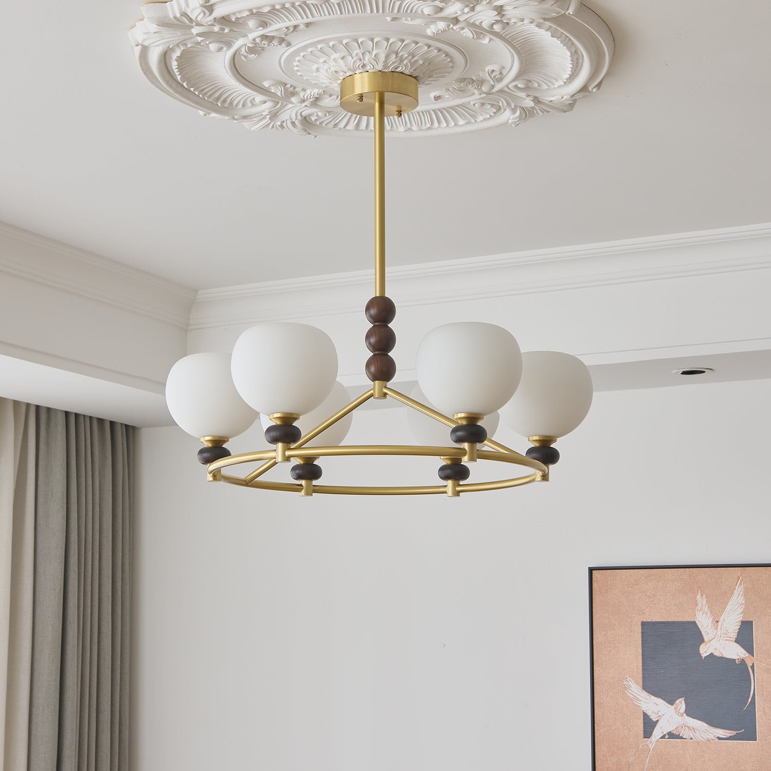 Celestique Crystal Chandelier - Elegant Ceiling Light Fixture for Dining Room, Living Room & Bedroom | Perfect for Home Decor & Wedding Venue Lighting