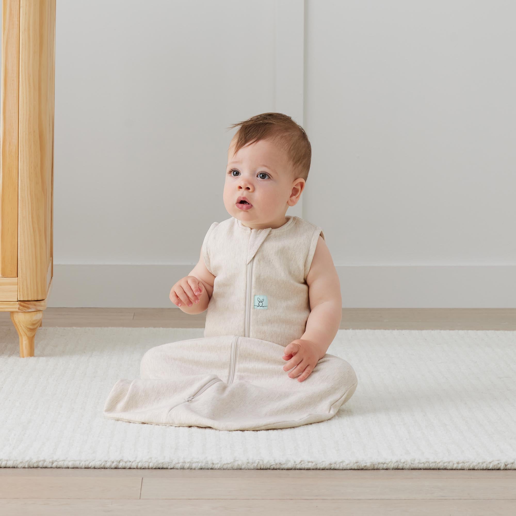 ergoPouch TOG 1.0 Baby Sleeping Bag - Breathable Cotton for Safe Sleep, Oatmeal Marle Color - Perfect for Nursery, Daycare & Travel