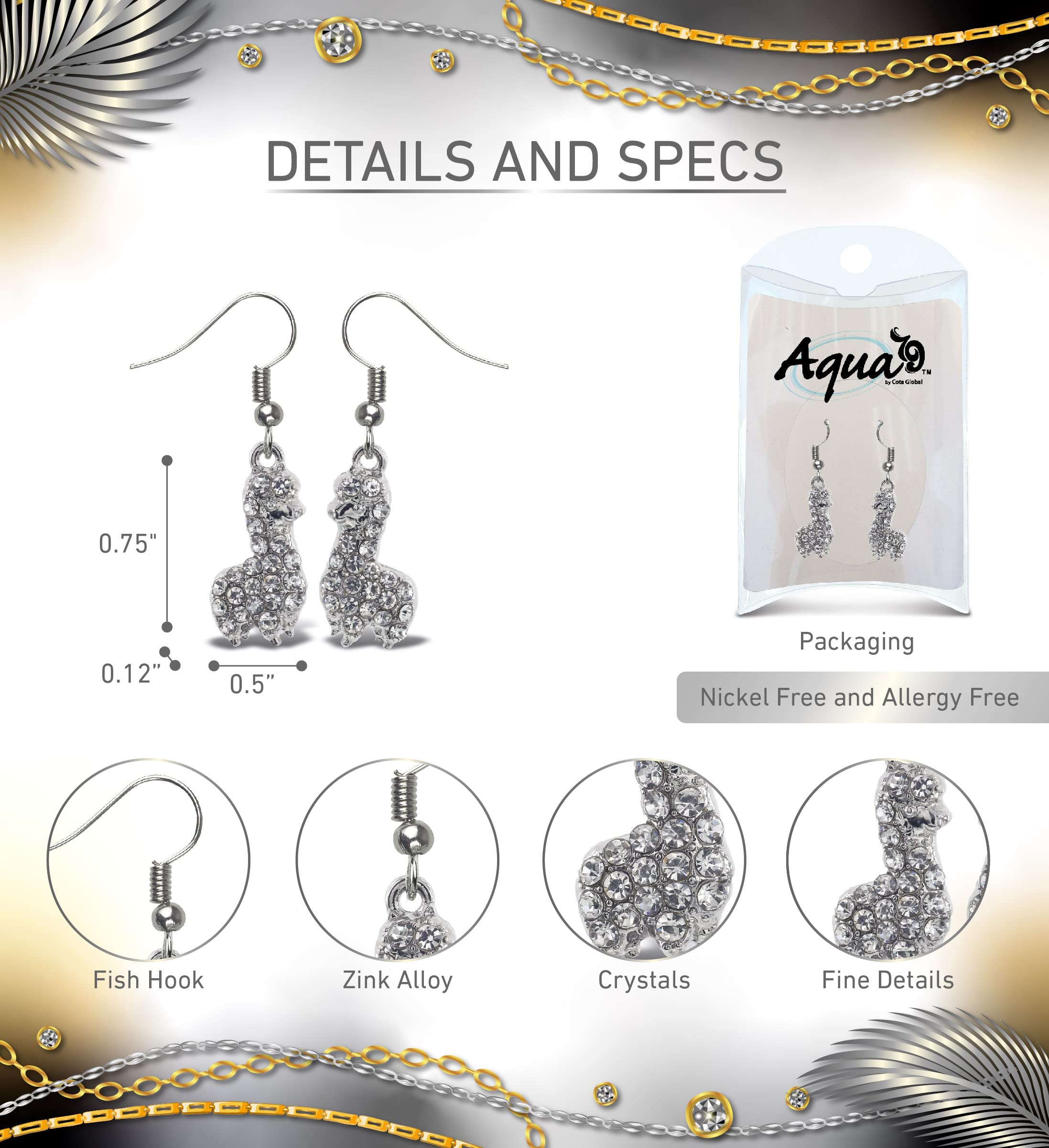 Sparkling Silver Llama Dangle Earrings - Elegant Zinc Alloy Charm Pendant Earrings for Women | Perfect Gift for Birthday, Party & Everyday Wear