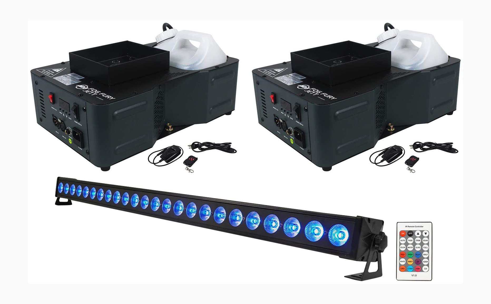 American DJ Fog Fury Jett DMX Vertical Fog Machine with Rechargeable LED Light Bar - Professional DJ Equipment for Stage Shows, Concerts, and Nightclubs
