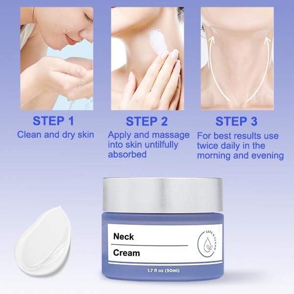 2024 Anti-Aging Neck Firming Cream - Tighten & Lift Sagging Skin, Reduce Turkey Neck Wrinkles | Best Neck Cream for Women & Men | Daily Skincare Routine for Youthful Neck & Décolleté