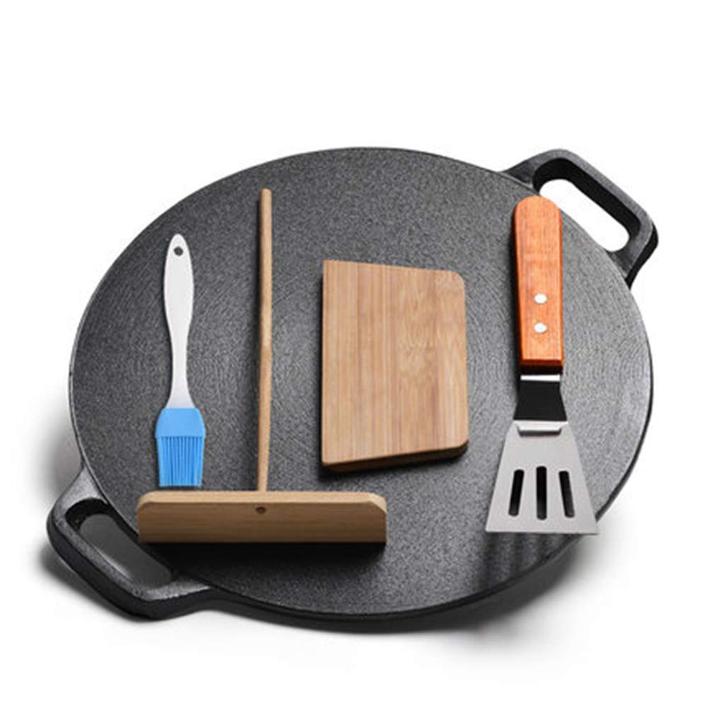 32cm Stovetop Cast Iron Crepe Pan - Nonstick French Pancake Maker for Home & Restaurant Cooking, Perfect for Breakfast, Brunch & Desserts