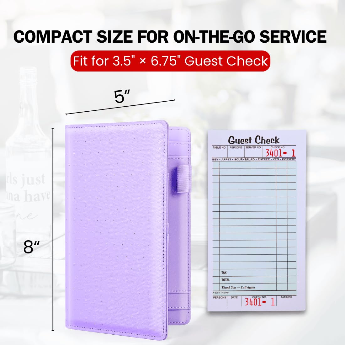 Durable Waitress Server Book for Restaurants, Cafes & Bars - Efficient Organization