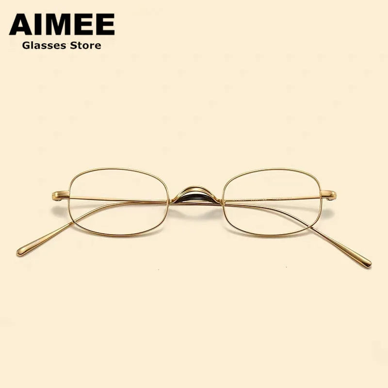 Aimee Unisex Full Rim Small Square Titanium Eyeglasses 1256 - Lightweight & Durable Frame for Reading, Computer Use & Everyday Wear