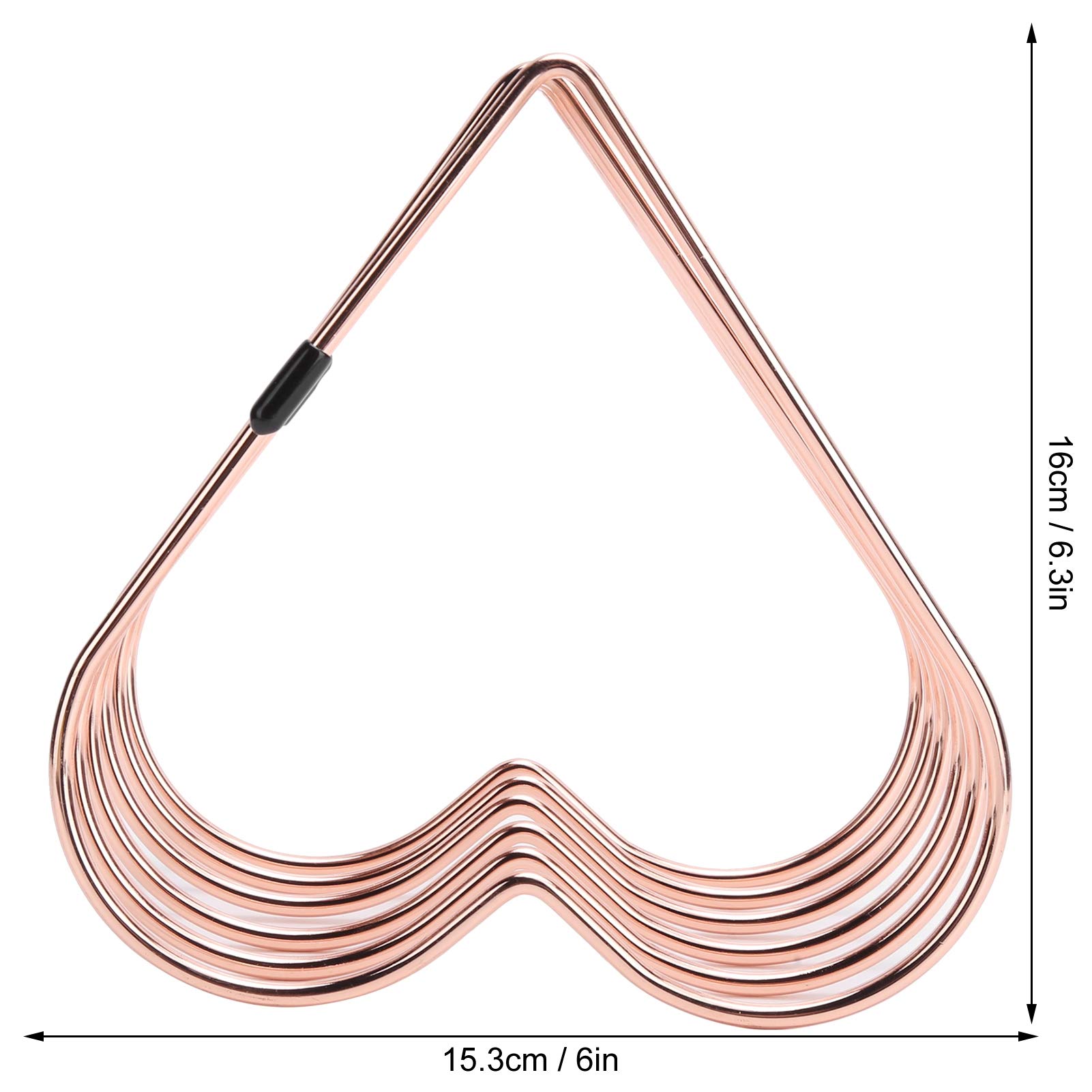 Watris Veiyi 5-Slot Heart Shaped File Holder - Rose Gold Desktop Organizer for Folders, Books, Albums & Vinyl Records | Perfect for Office, Home & School Organization