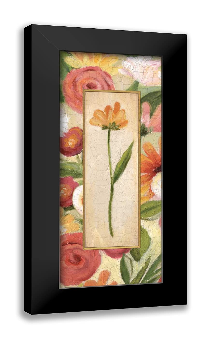 12x24 Black Modern Framed Art Print - Sweet Romance Panel IV by Daphne Brissonnet | Contemporary Wall Decor for Living Room, Bedroom & Office