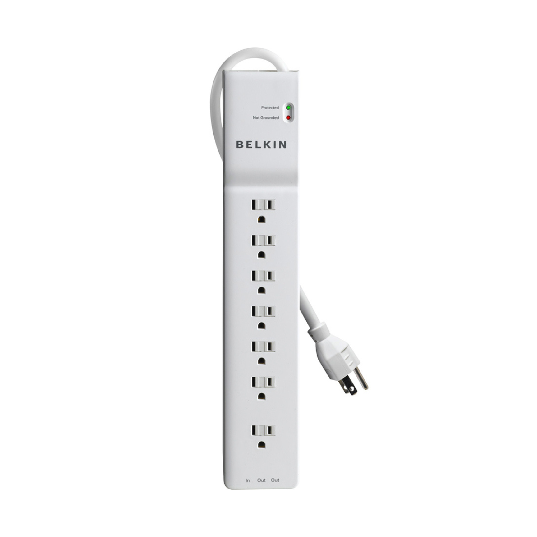 Belkin 7-Outlet Surge Protector with 6-Foot Power Cord - 1875W/15A - Ideal for Home Office, Entertainment Center & Electronics Protection