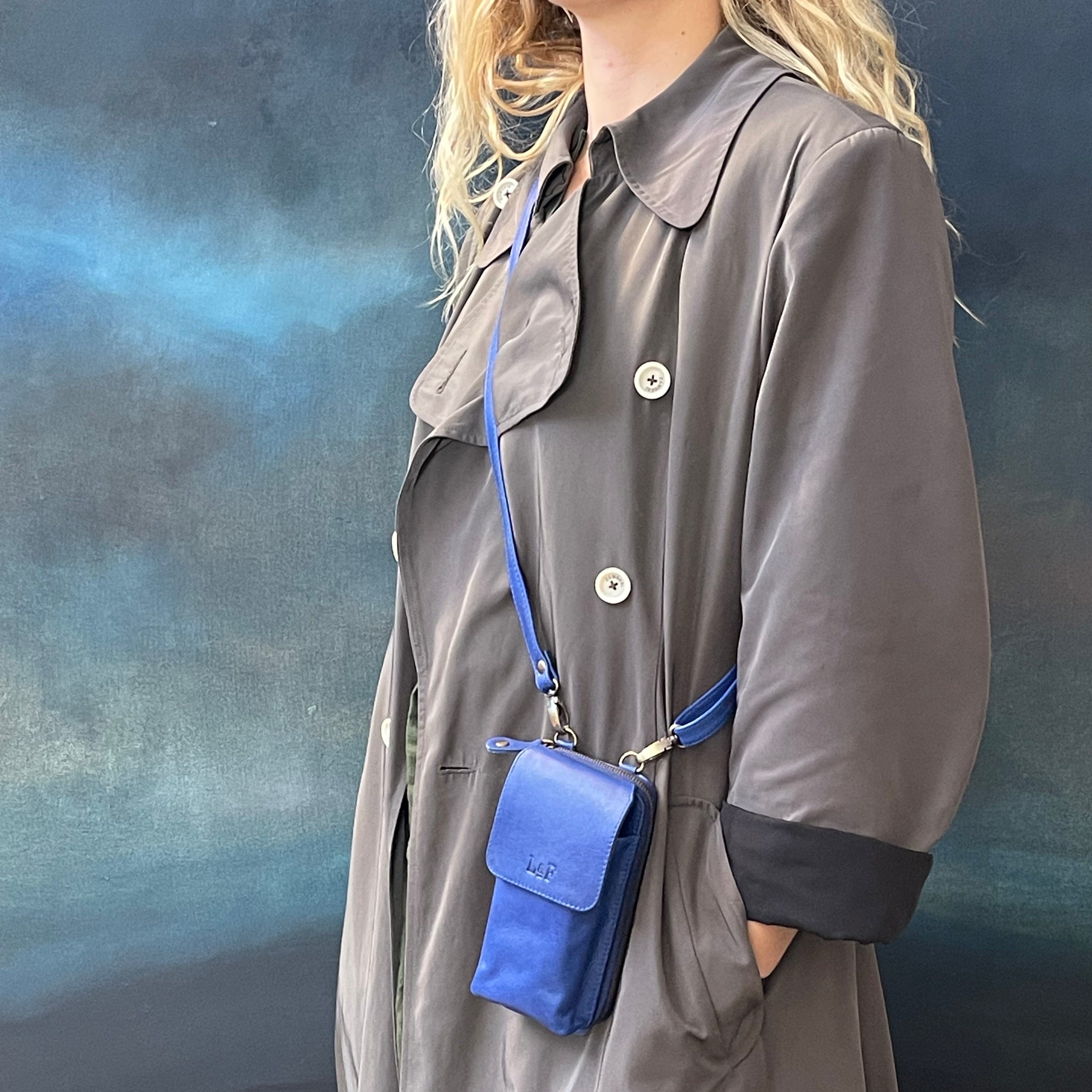 The Little & Fox Cross Body Leather Clutch Purse for Women - Electric Blue Handbag for Casual Outings, Date Nights & Travel Accessories