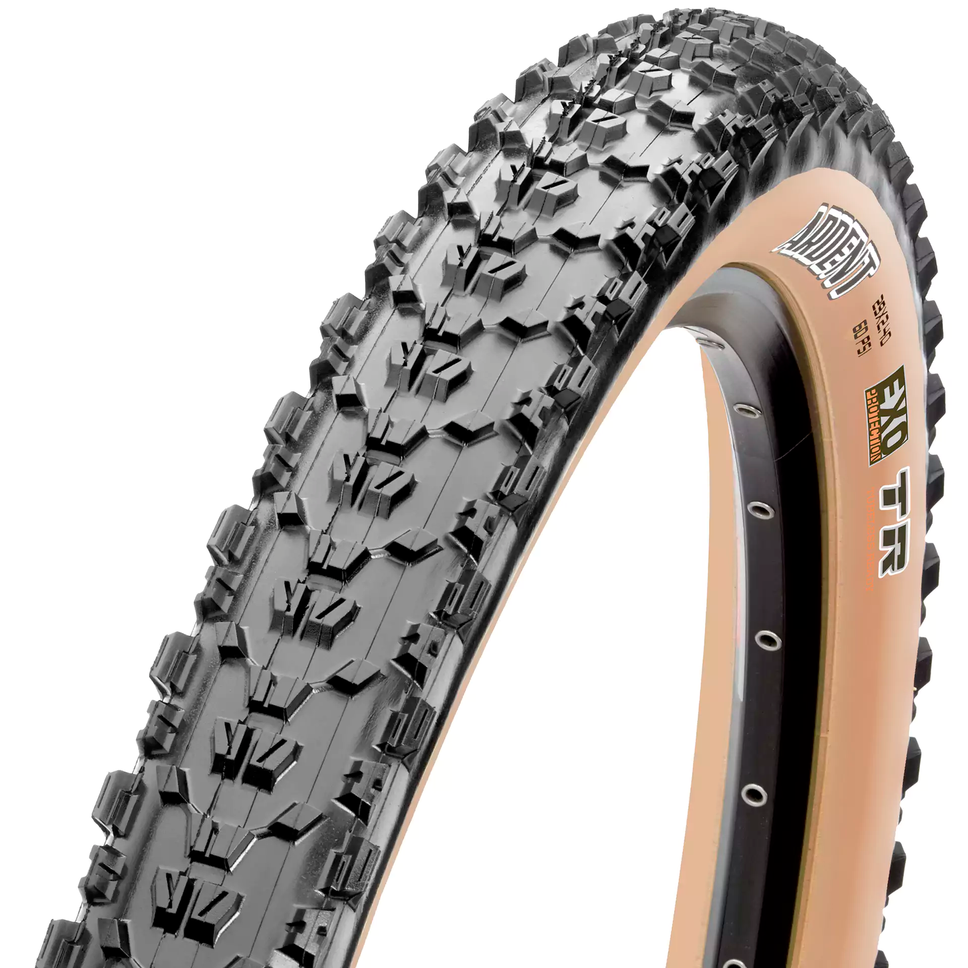 Ardent Dual Mountain Bike Tire 29 x 2.25 Inch - 60TPI with EXO/TR Protection - Tan Color for Trail Riding & All-Mountain Cycling - Past Season Model
