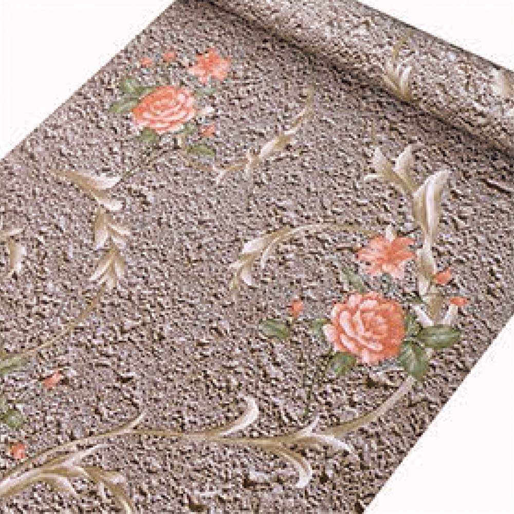 ZAMNEA 17.8 x 118 Inches Self-Adhesive Shelf Liner - Removable Drawer & Wall Sticker, Vintage Peony Brown Peel & Stick Paper for Kitchen, Dresser, Cabinets - Home Decor & Organization Solution