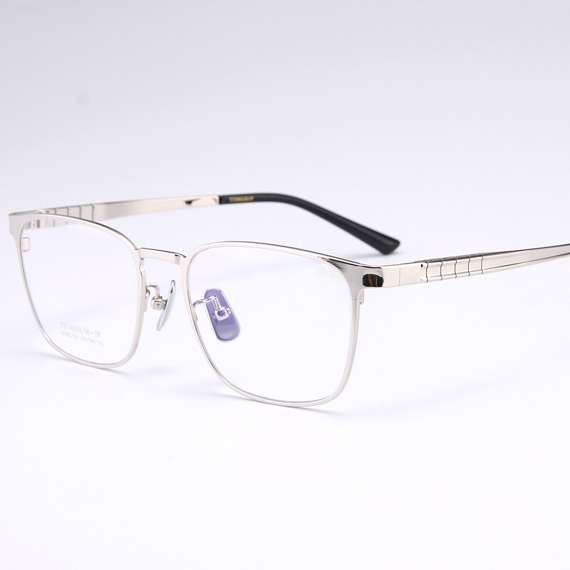 Bclear Men's Full Rim Square Titanium Eyeglasses Frame - Lightweight & Durable My91063 for Work, Reading & Fashion