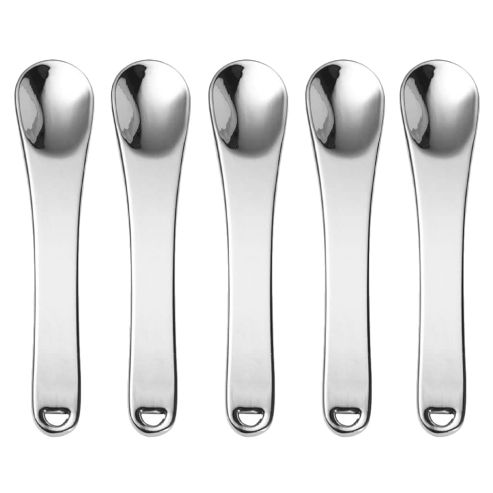 5-Piece Mini Cosmetic Spatula Set - Makeup & Skincare Scoop for Eye Cream, Face Lotion & Beauty Products - Perfect for Precise Application & Hygienic Use in Salons, Travel Kits & Home Skincare Routines