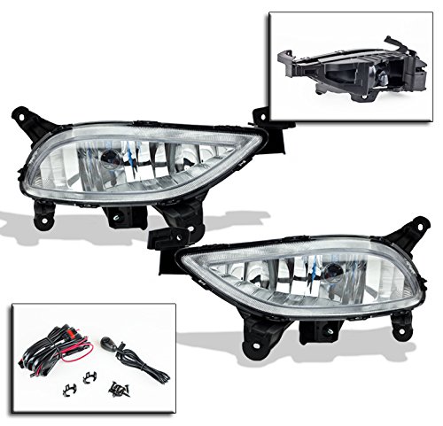 2011-2012 Hyundai Sonata Fog Lights Kit - Clear Bumper Driving Lamps with Switch, Bulb & Wiring Harness - Perfect for Night Driving and Bad Weather Visibility