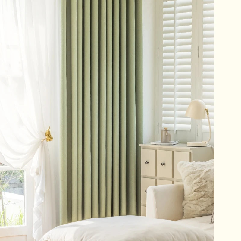 Elena Striped Chenille Curtain Swatch - Soft Textured Window Drapes for Living Room & Bedroom Decor