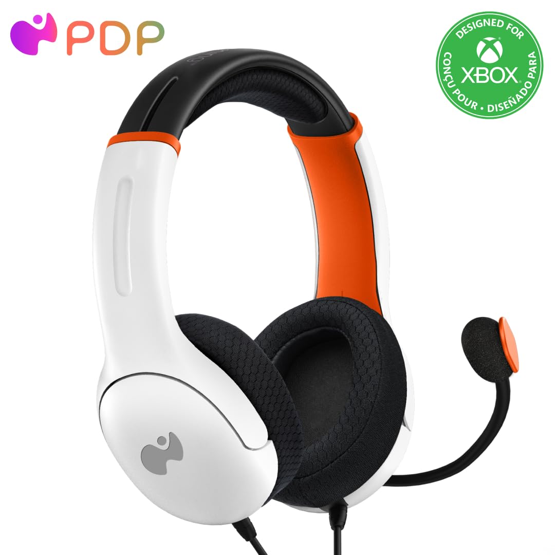 PDP Gaming AIRLITE Stereo Headset with Noise-Cancelling Mic for Xbox Series X|S, Xbox One & Windows PC - Lightweight Wired Gaming Headphones (Atomic White) - Perfect for Competitive Gaming & Online Chat