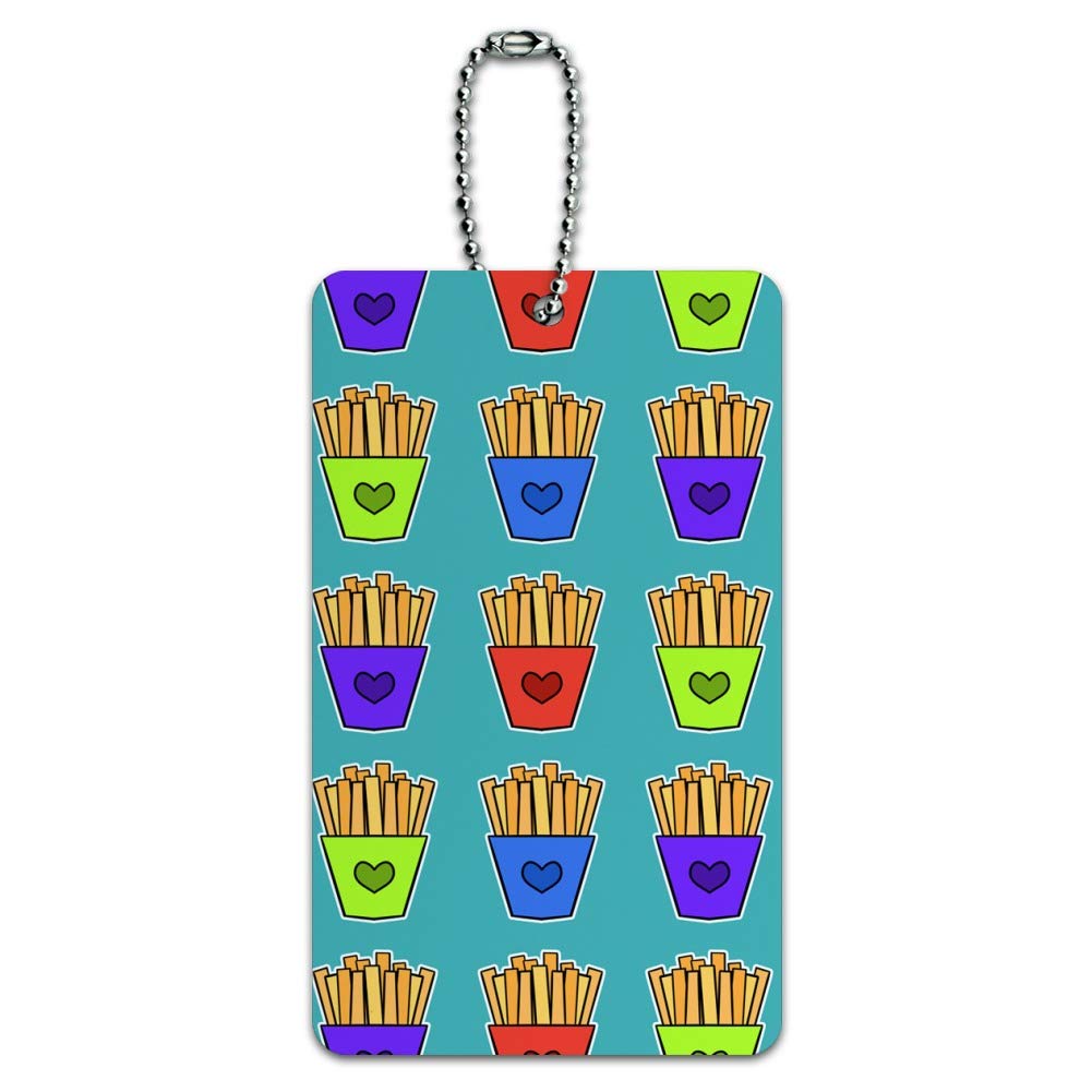 Colorful French Fries Pattern Luggage Tag - Durable Suitcase ID Card Holder for Travel & Carry-On Bags - Perfect for Airlines, Vacation & Business Trips