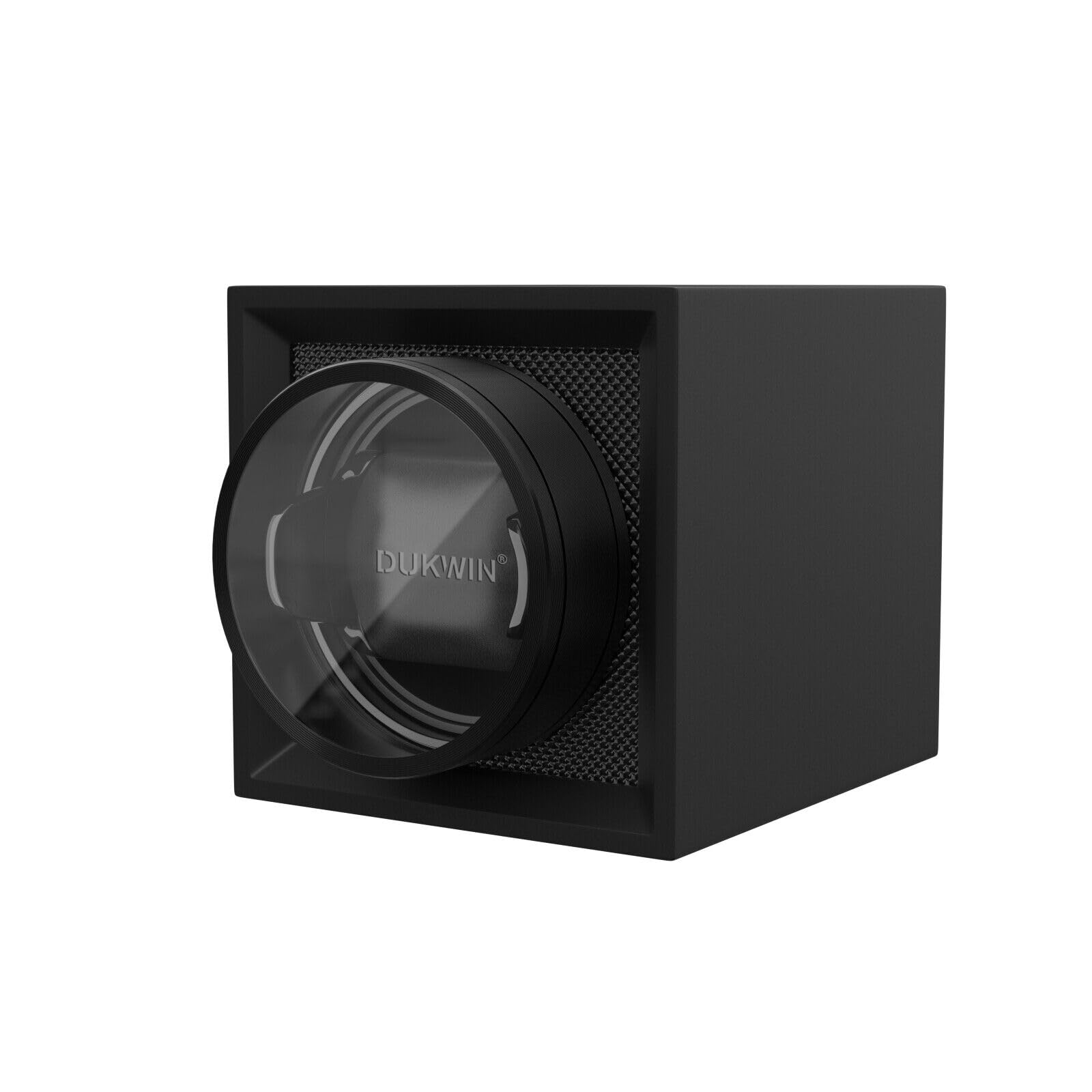 DUKWIN Single Watch Winder Box - Quiet Japanese Motor Automatic Watch Winder for Men's Luxury Watches | Dual Power Supply (AC/Battery) | Portable Travel Watch Storage Case | Perfect for Home, Office & Travel Use