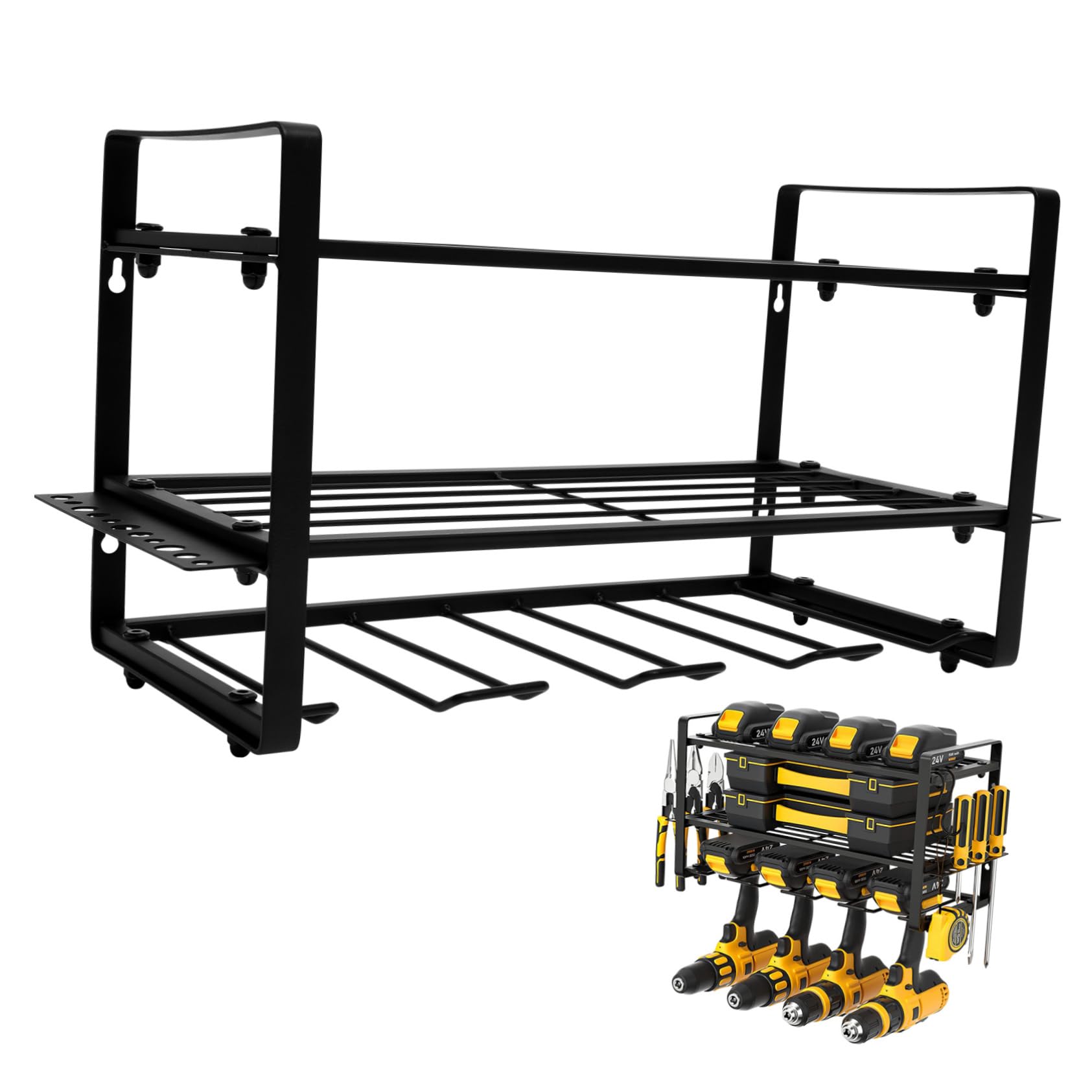 OKUMEYR Heavy Duty Wall Mount Screwdriver Storage Organizer - Durable Garage Tool Rack for Screwdrivers, Wrenches & Hand Tools - Perfect for Workshop, Garage & DIY Projects