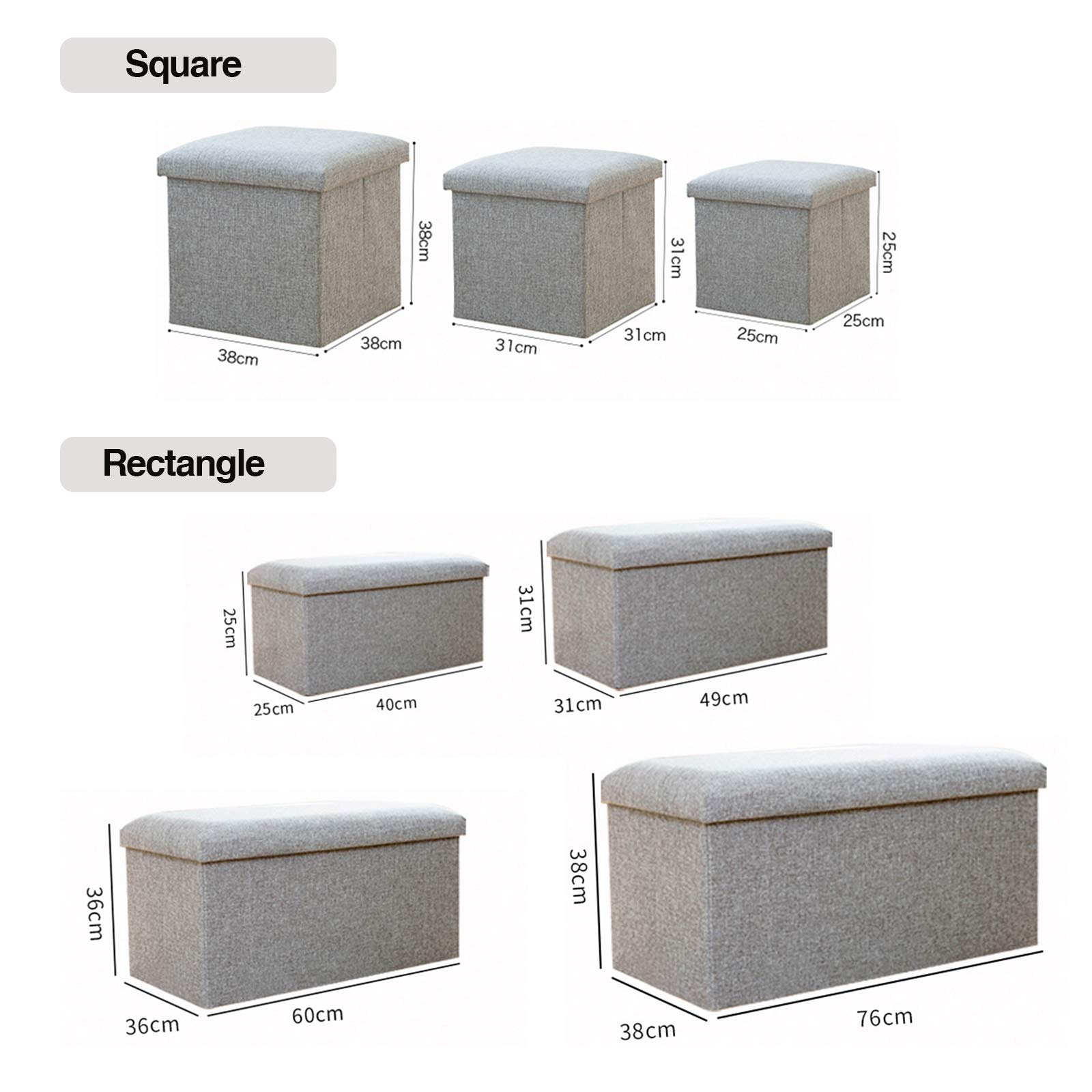 Multi-Purpose Storage Stool with Strong Load-Bearing - Rectangular Household Chair for Sitting & Organizing Shoes, Toys, Blankets - Perfect for Living Room, Bedroom, Entryway - Simple & Versatile Design